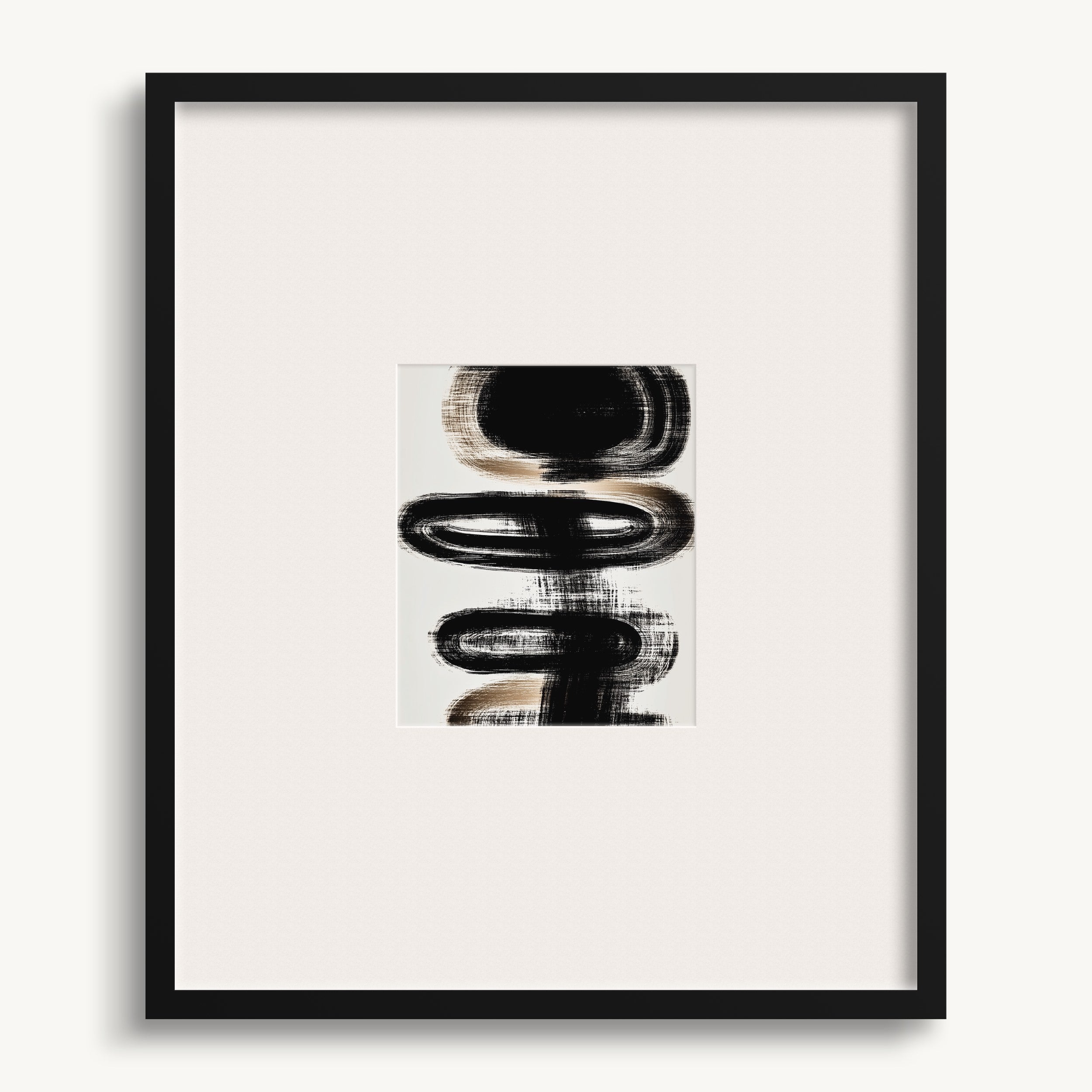 Stacked Black Ovals WALL ART