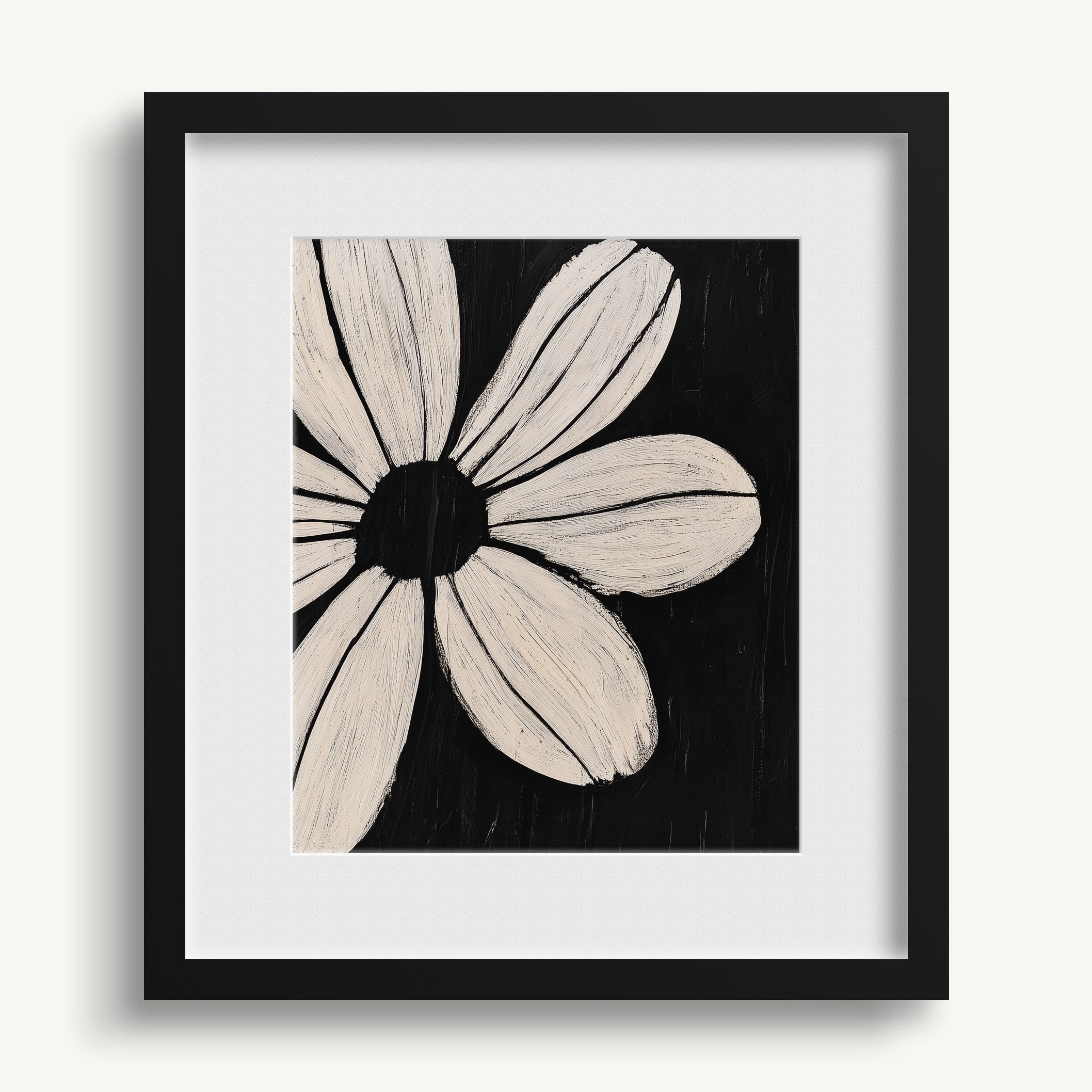 Stylized White Flower WALL ART