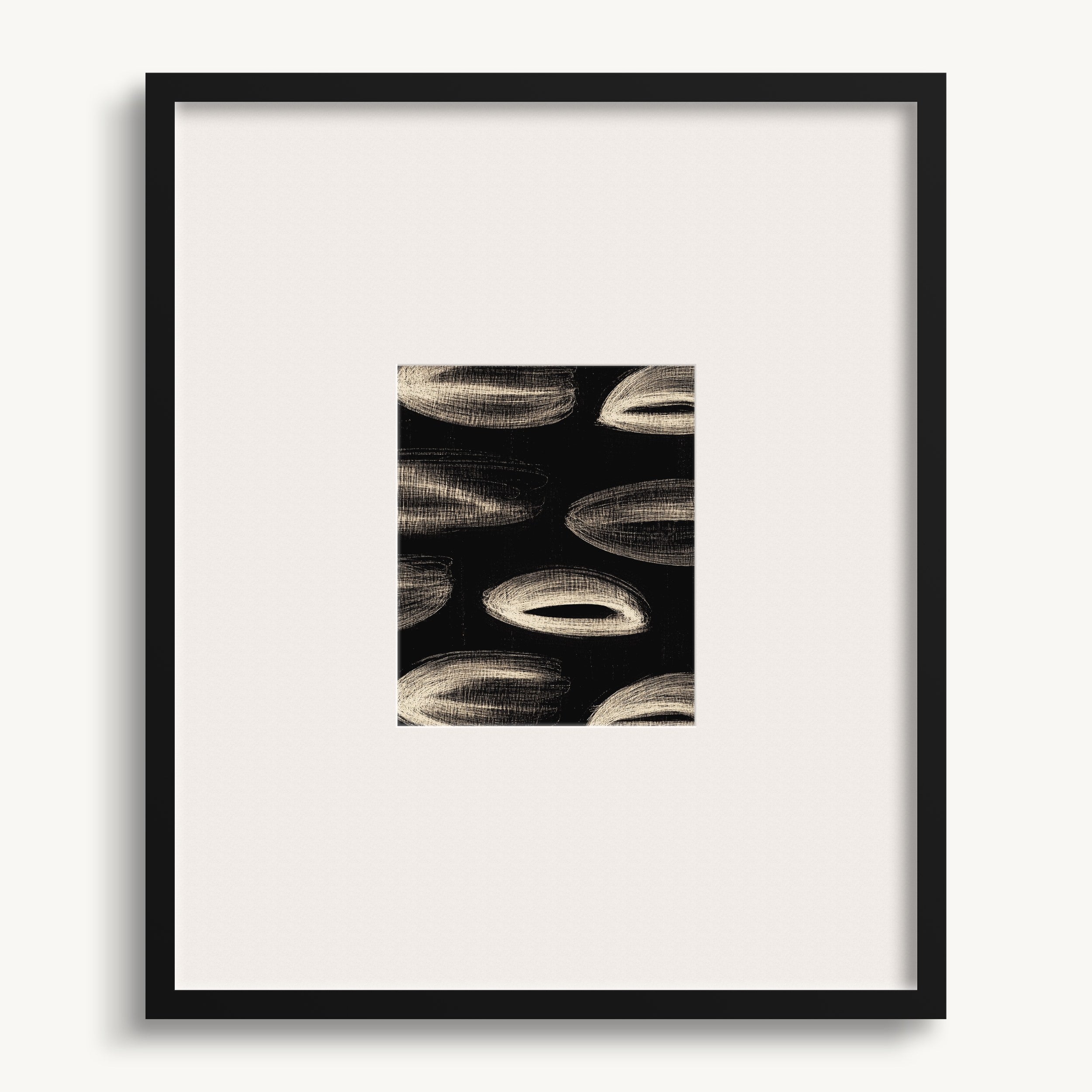 Horizontal Ovals on Black WALL ART