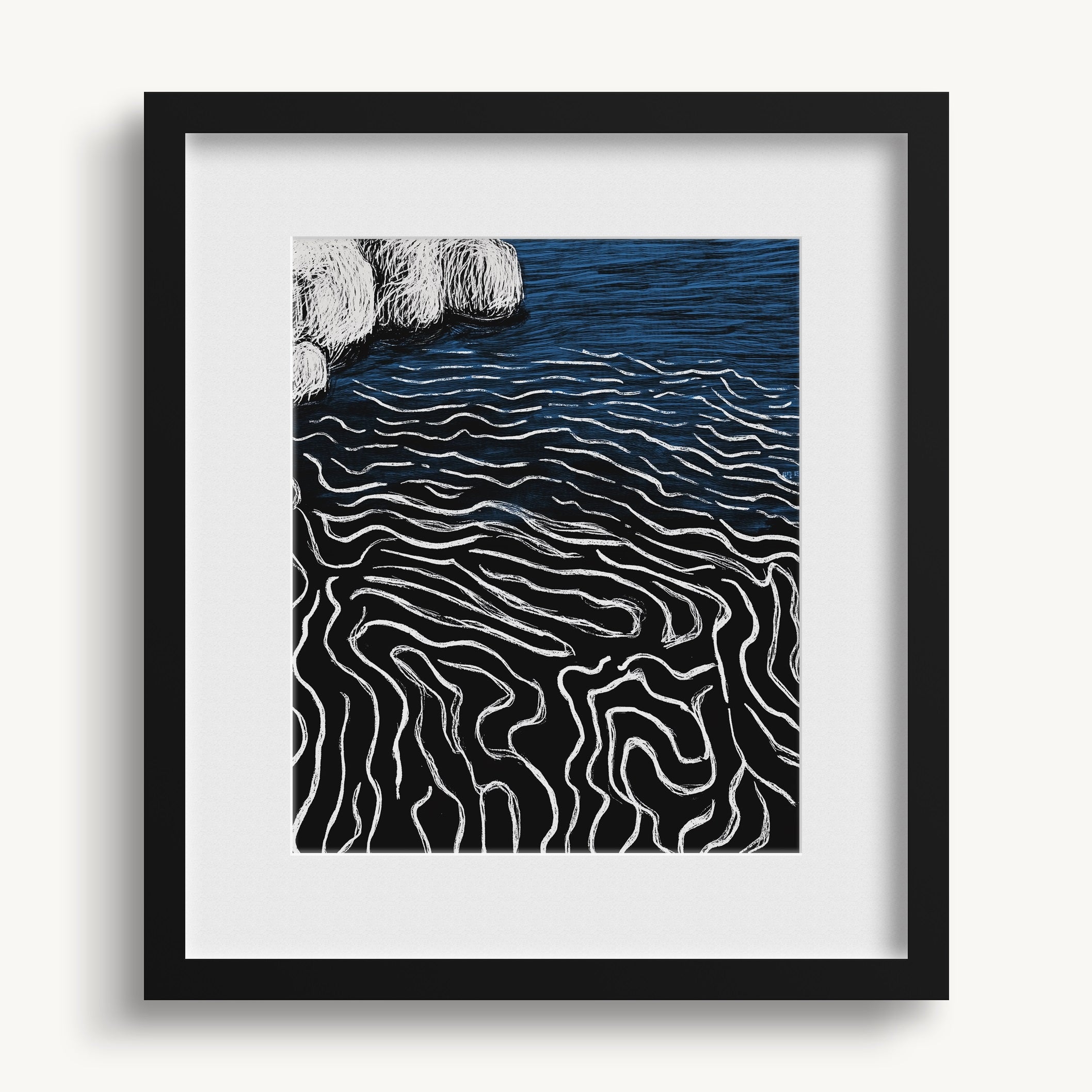 Blue Shoreline Abstract WALL ART