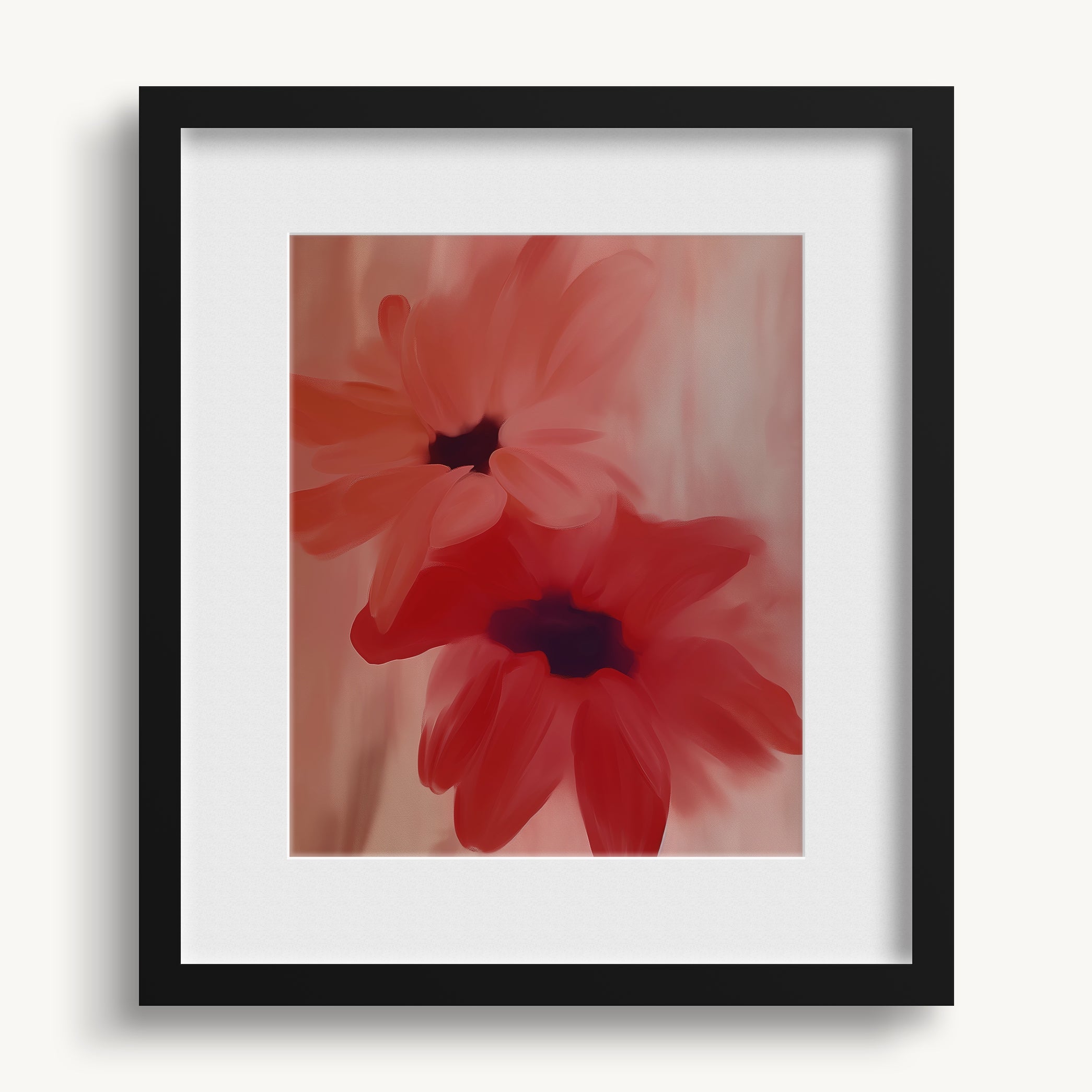 "RED FLOWERS" WALL ART