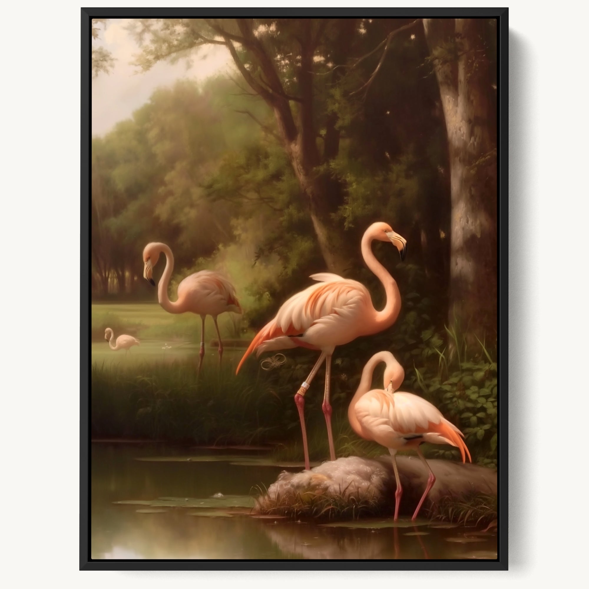 "FLAMINGOS" WALL ART 3x4