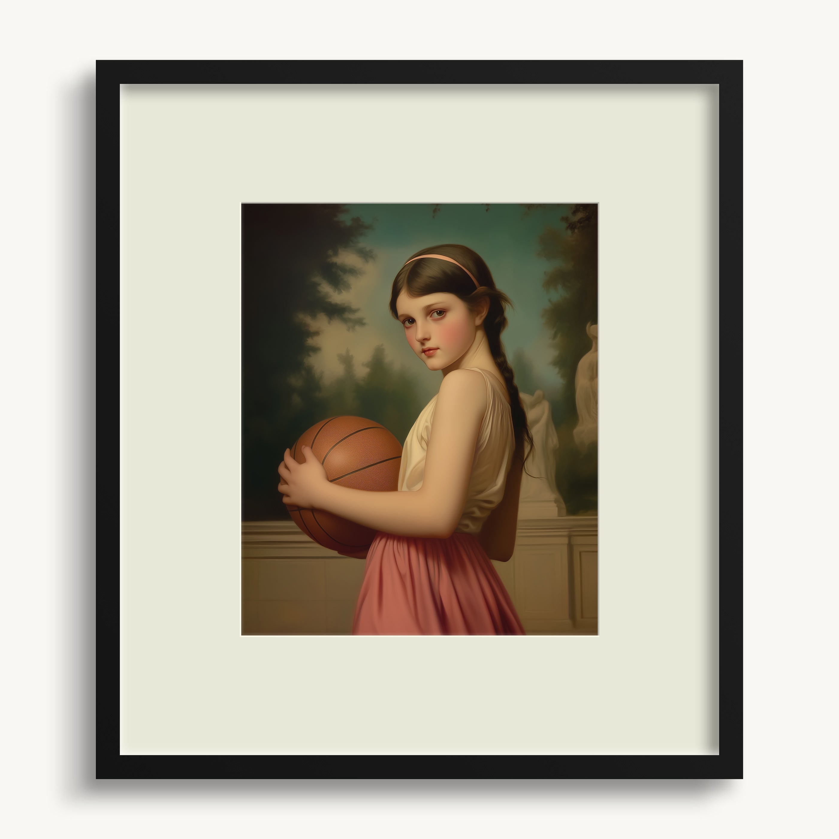 Girl with Basketball WALL ART