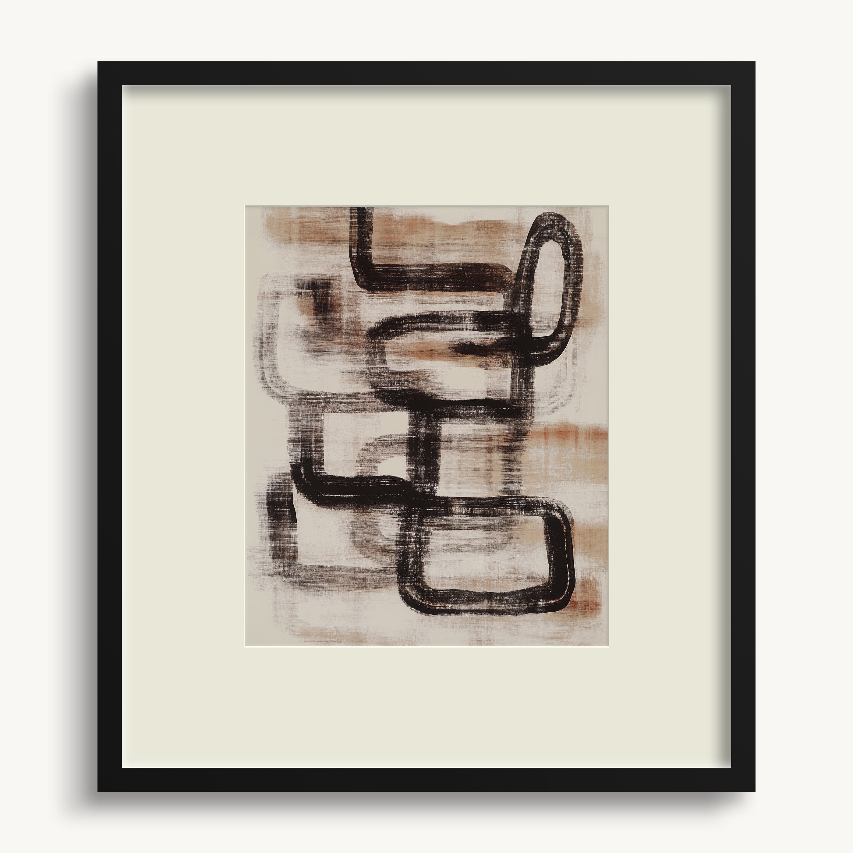 Geometric Pattern with Brown Hues WALL ART