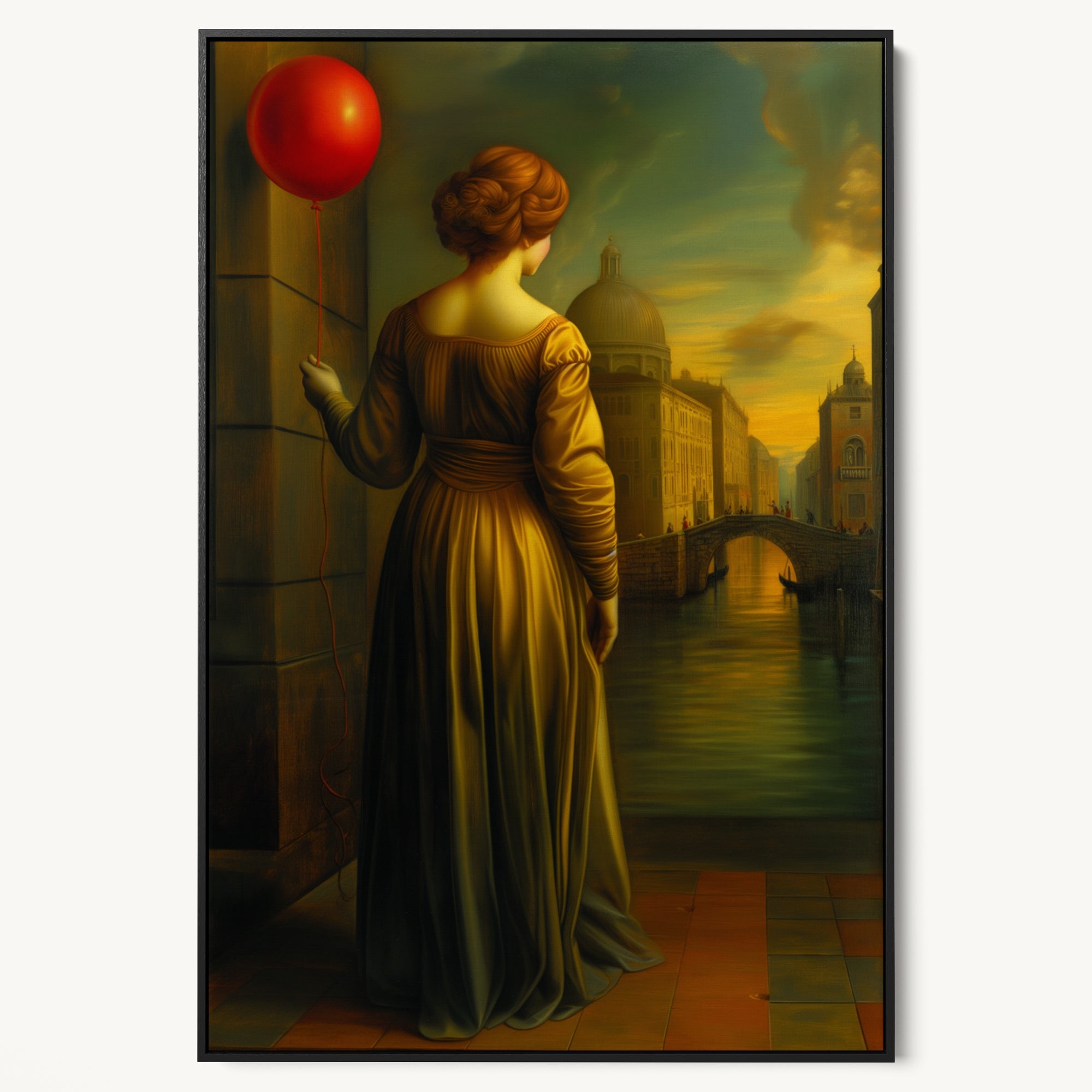 "LADY WITH A BALLOON" WALL ART 2x3