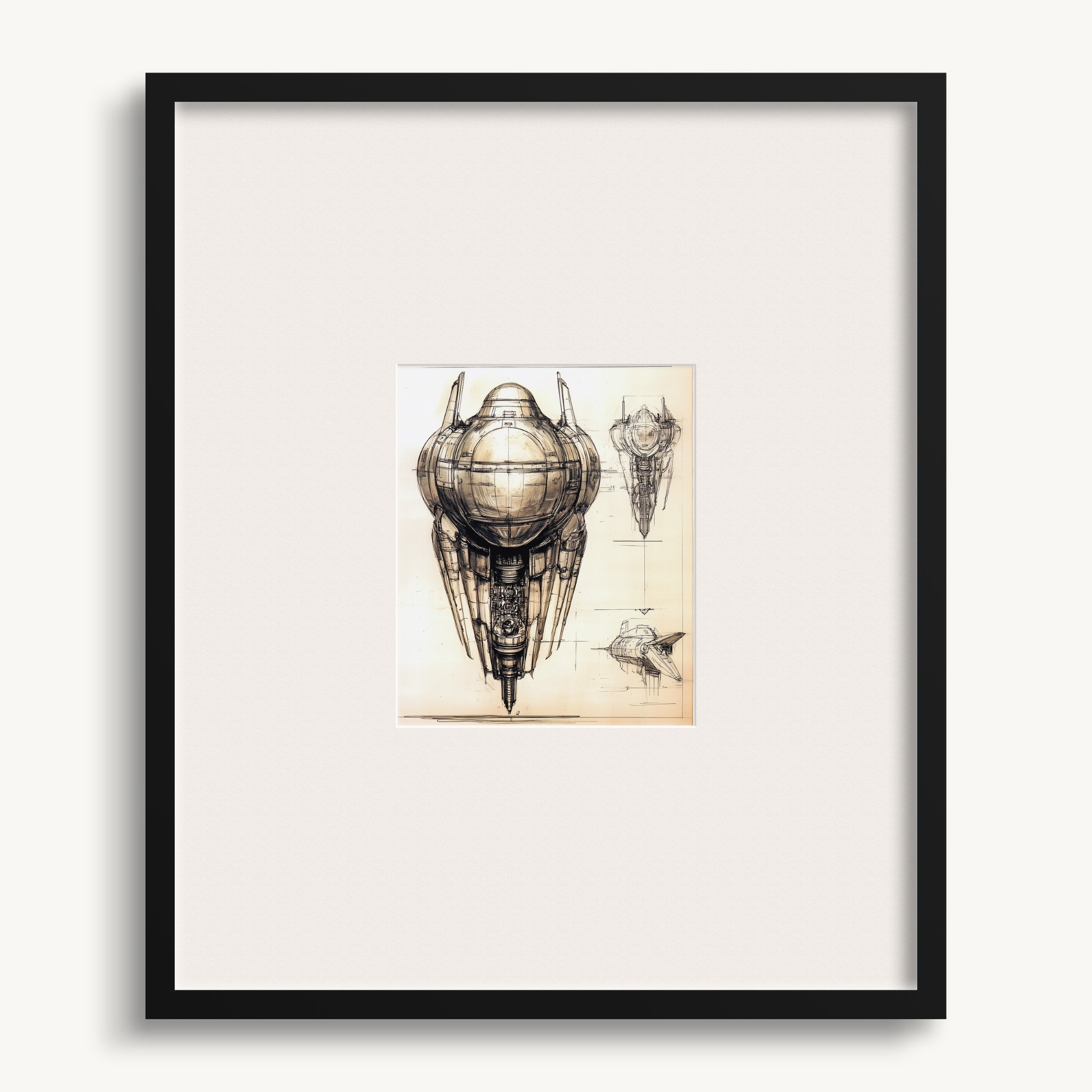 Spherical Mechanical Drawing WALL ART