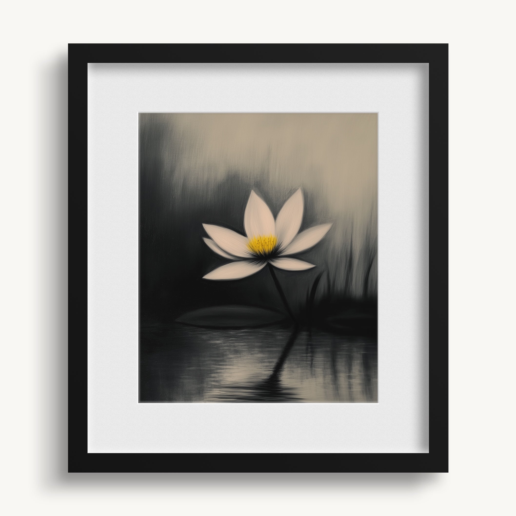 White Lotus Flower WALL ART