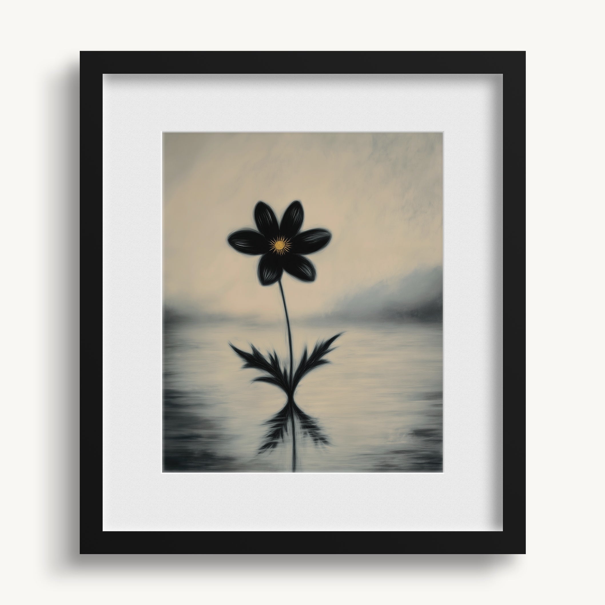 Single Black Flower WALL ART