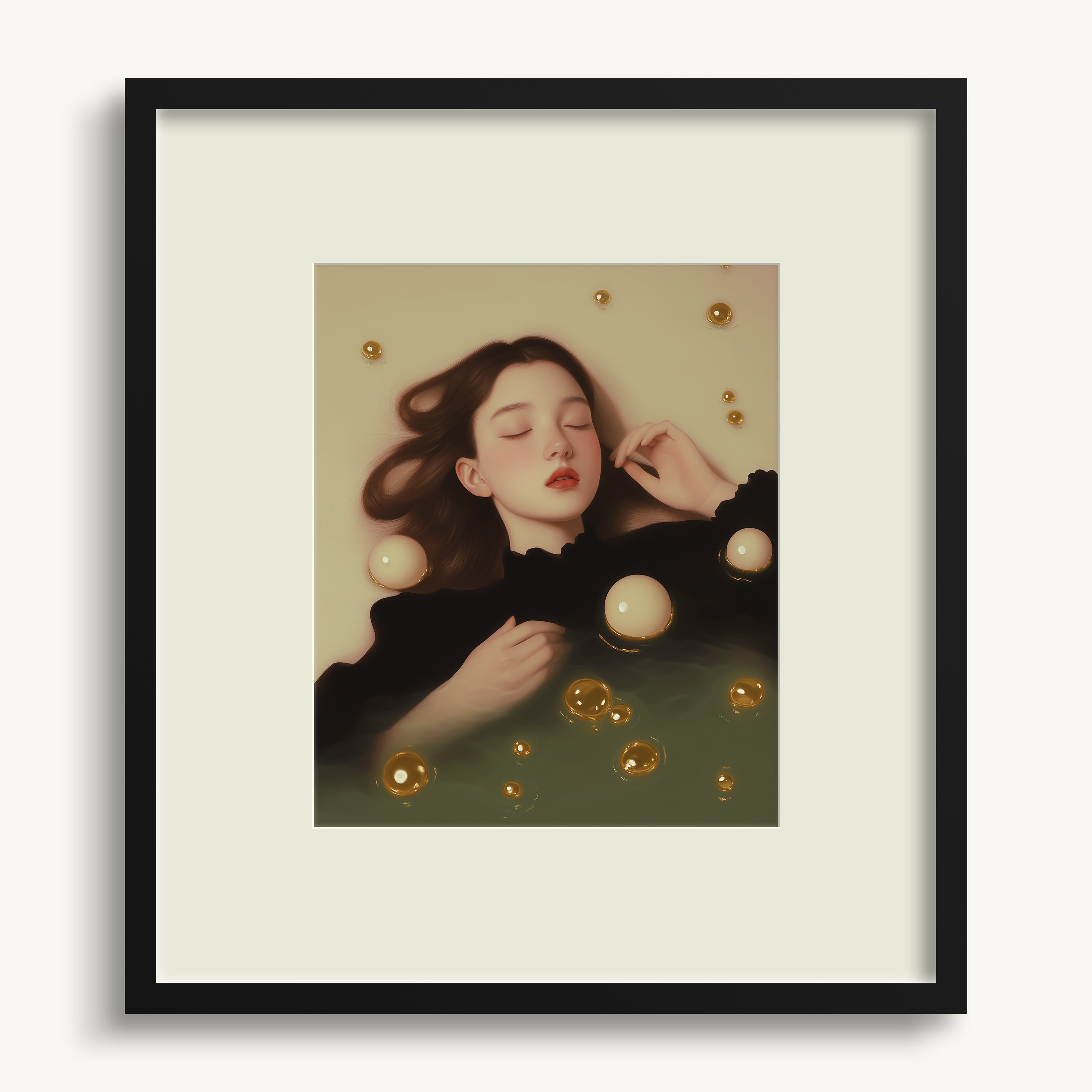 Lady with Golden Spheres WALL ART