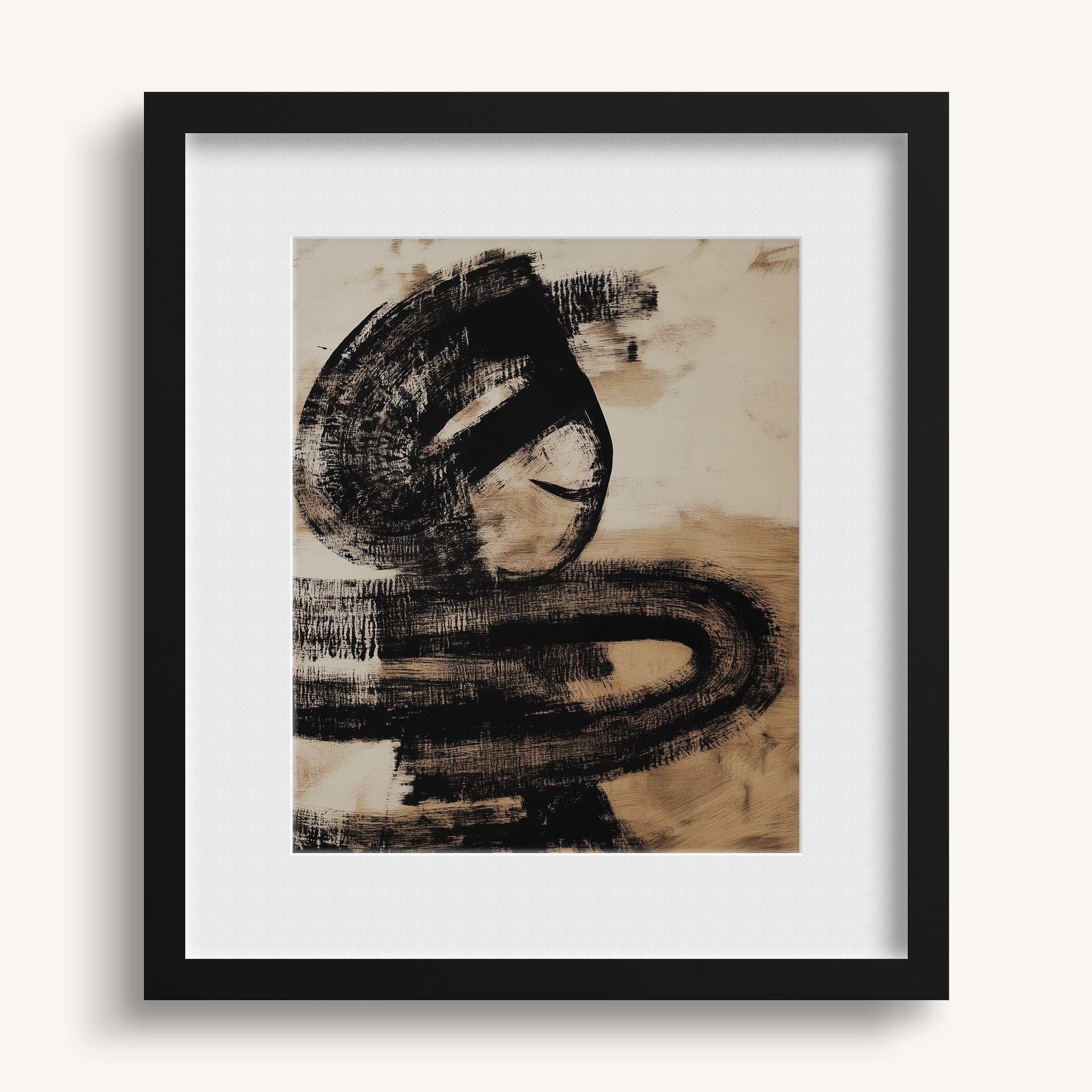 Abstract Black Brushstrokes WALL ART