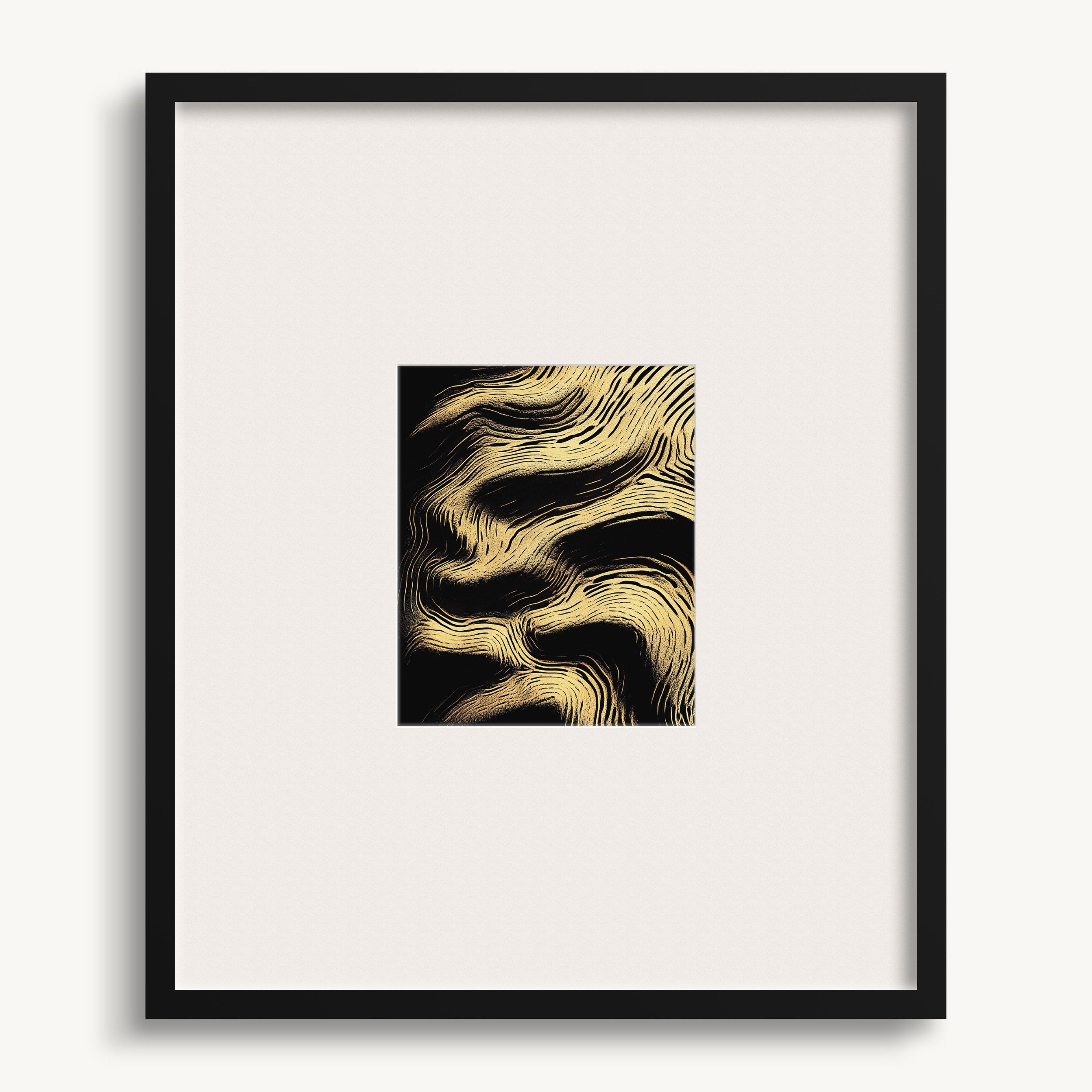 Golden Abstract Waves WALL ART