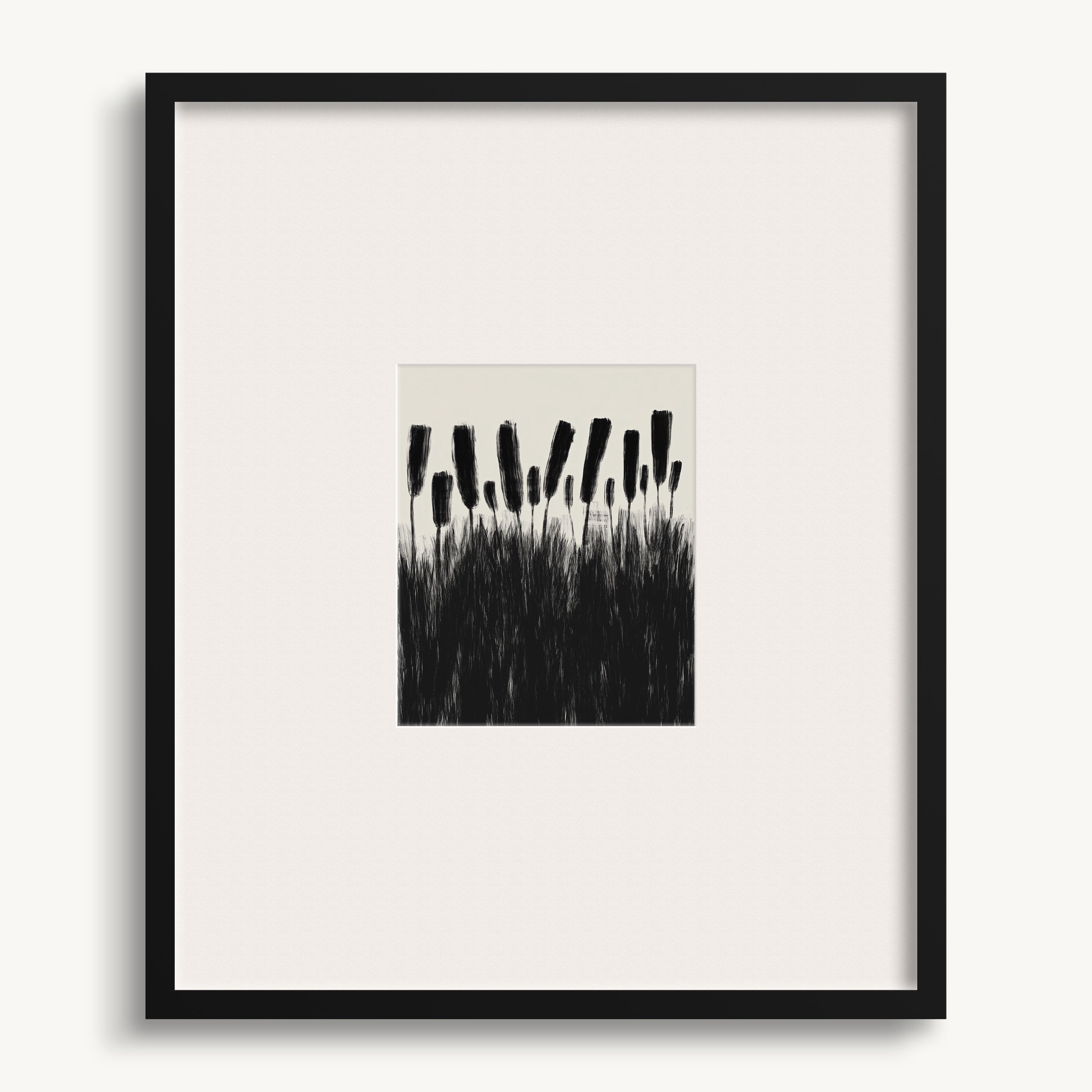 Tall Black Reeds WALL ART