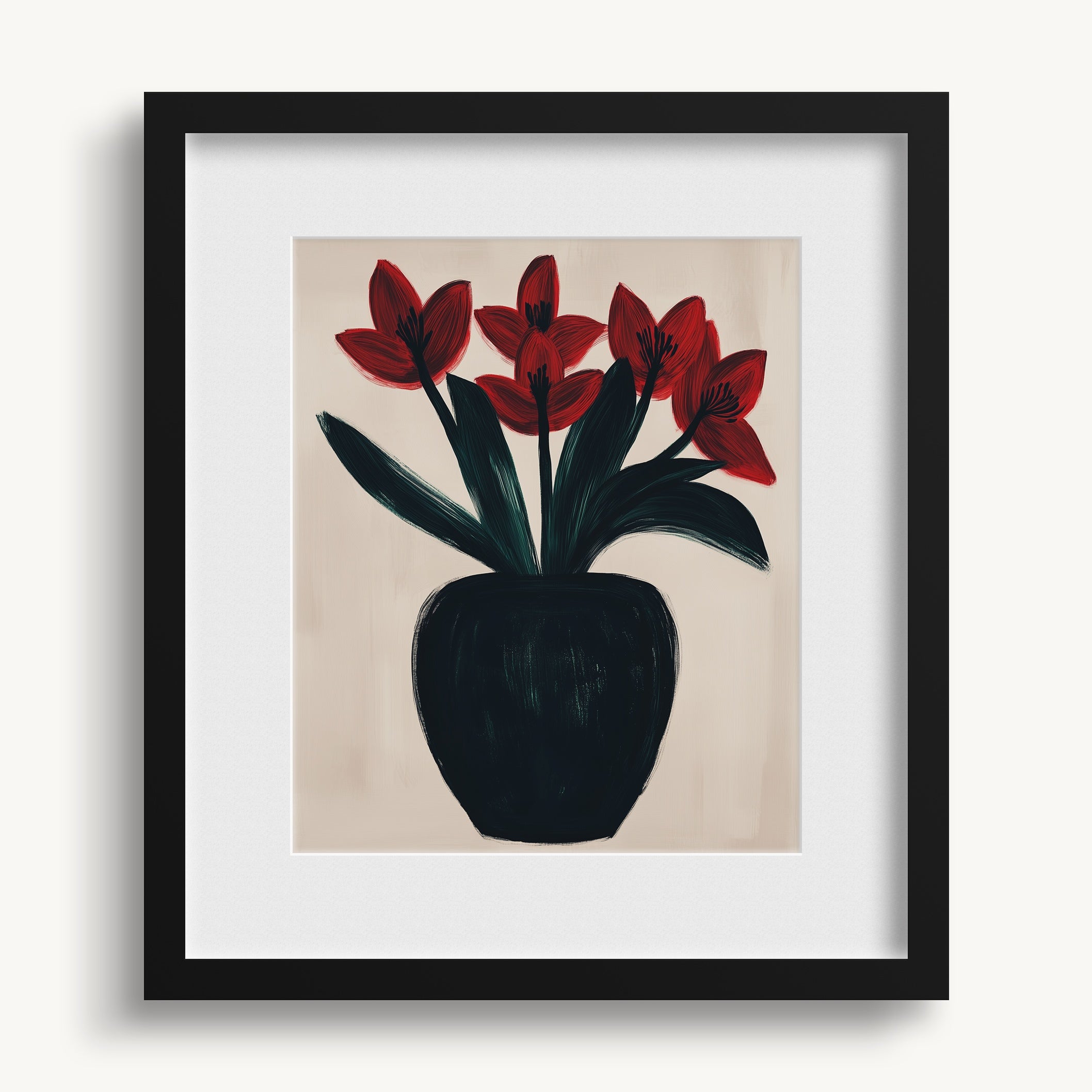 Vase with Red Flowers WALL ART