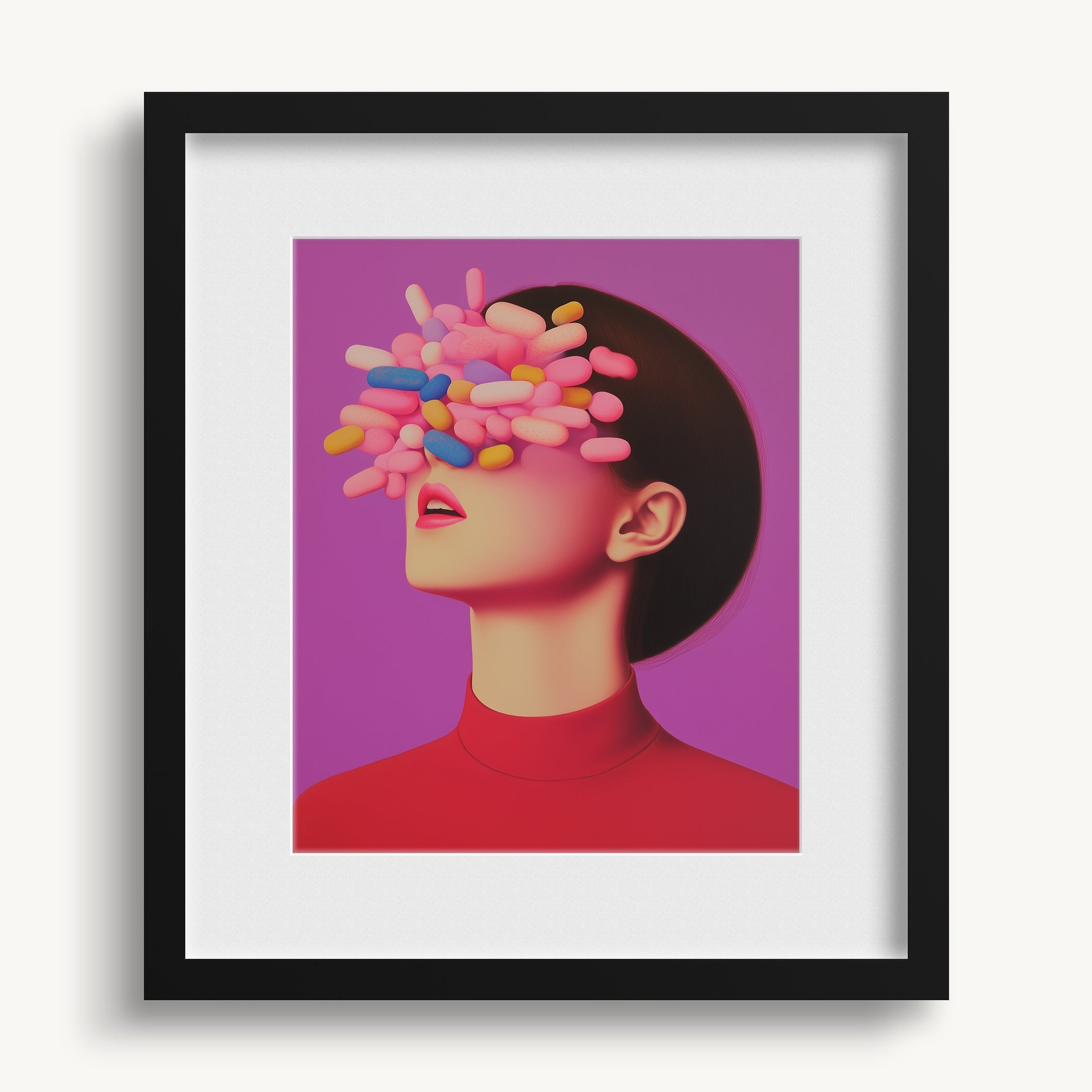 Lady with Colorful Objects WALL ART