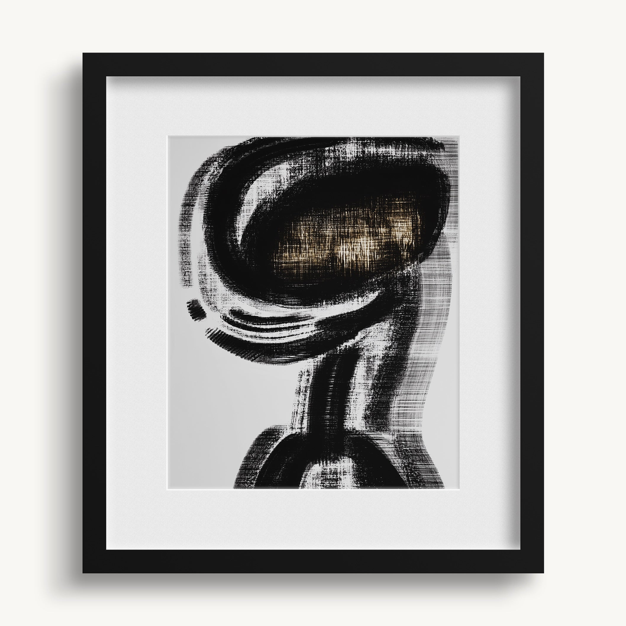 Gold and Black Brush Strokes WALL ART