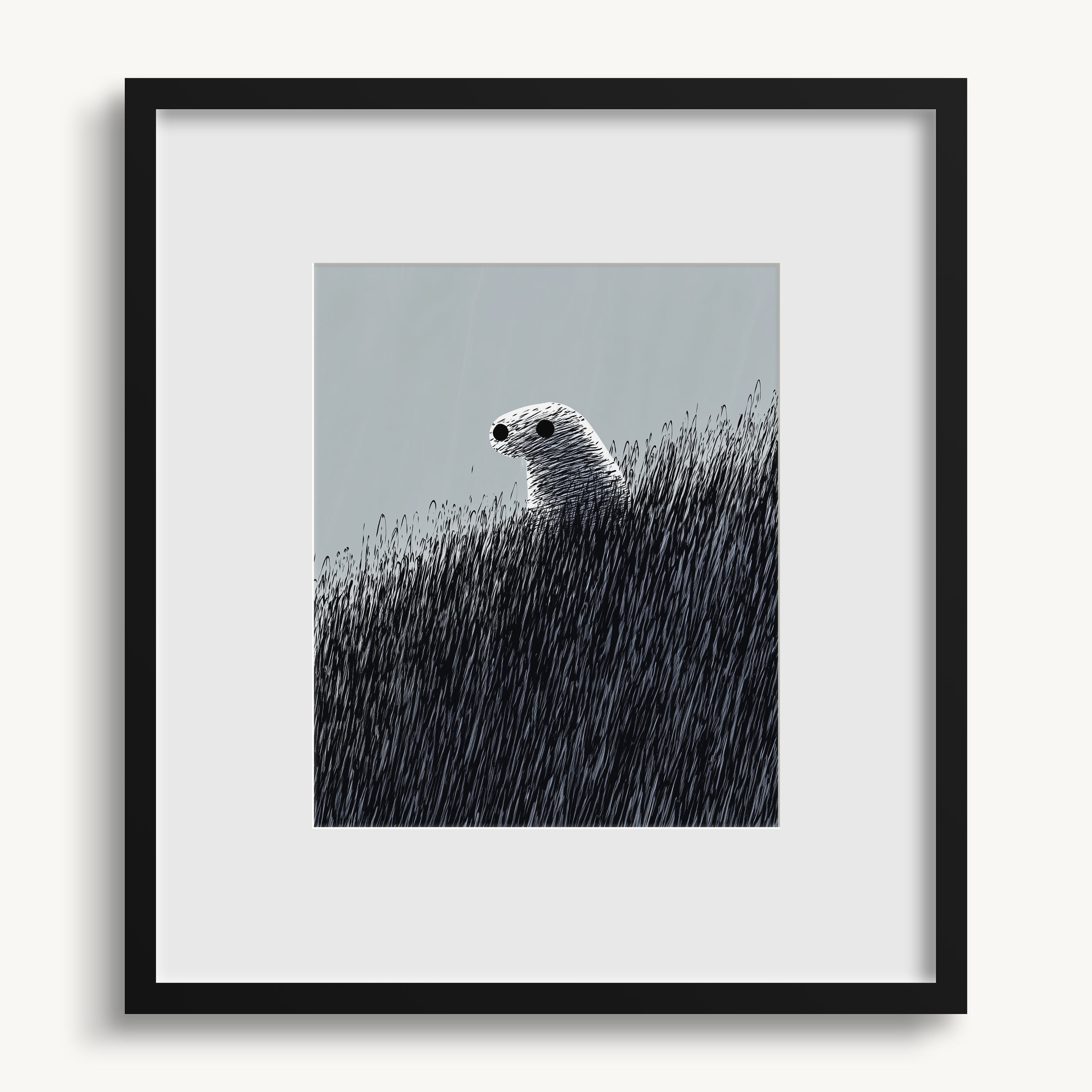 Weasel Whimsy in the Grass WALL ART