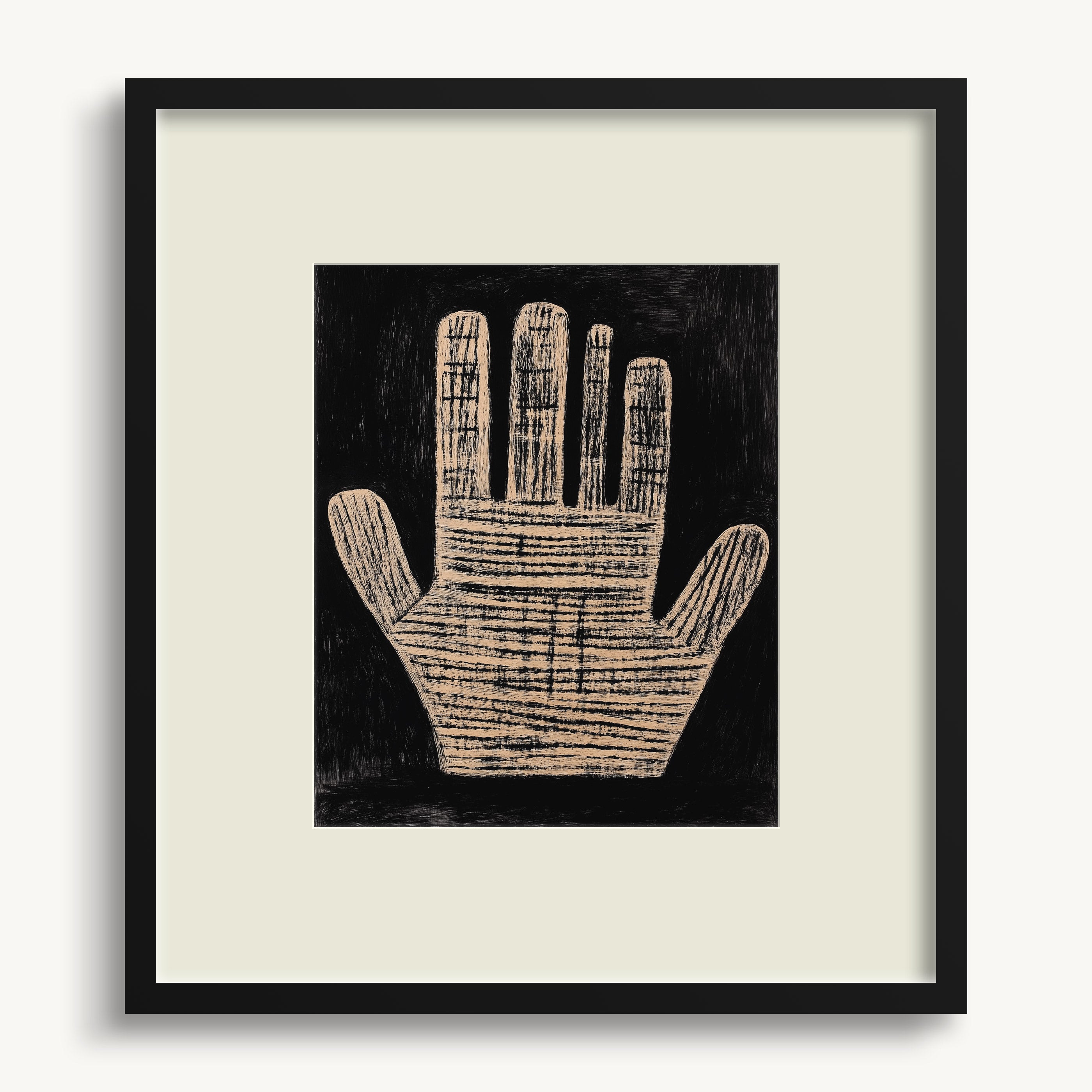 Patterned Beige Hand WALL ART