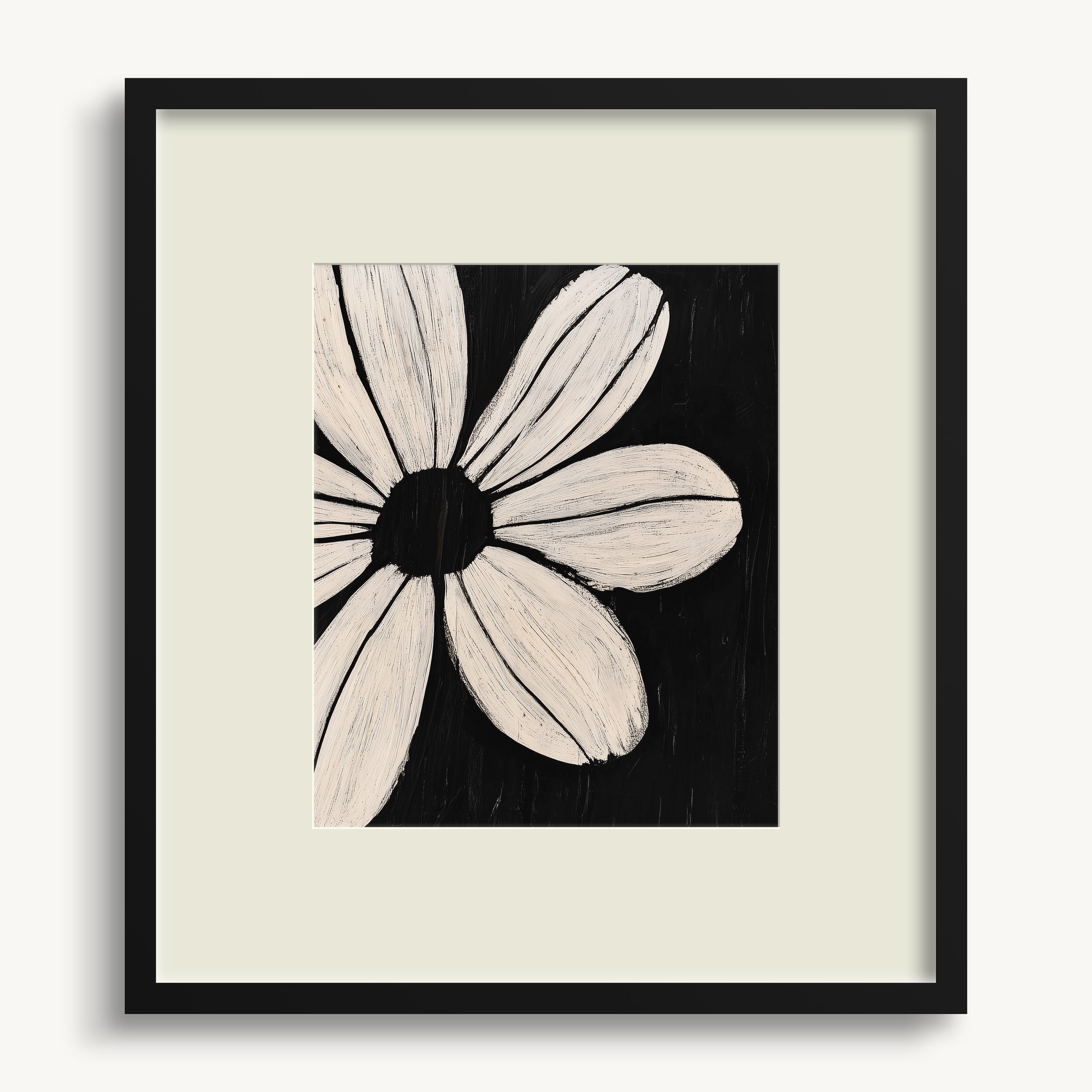 Stylized White Flower WALL ART