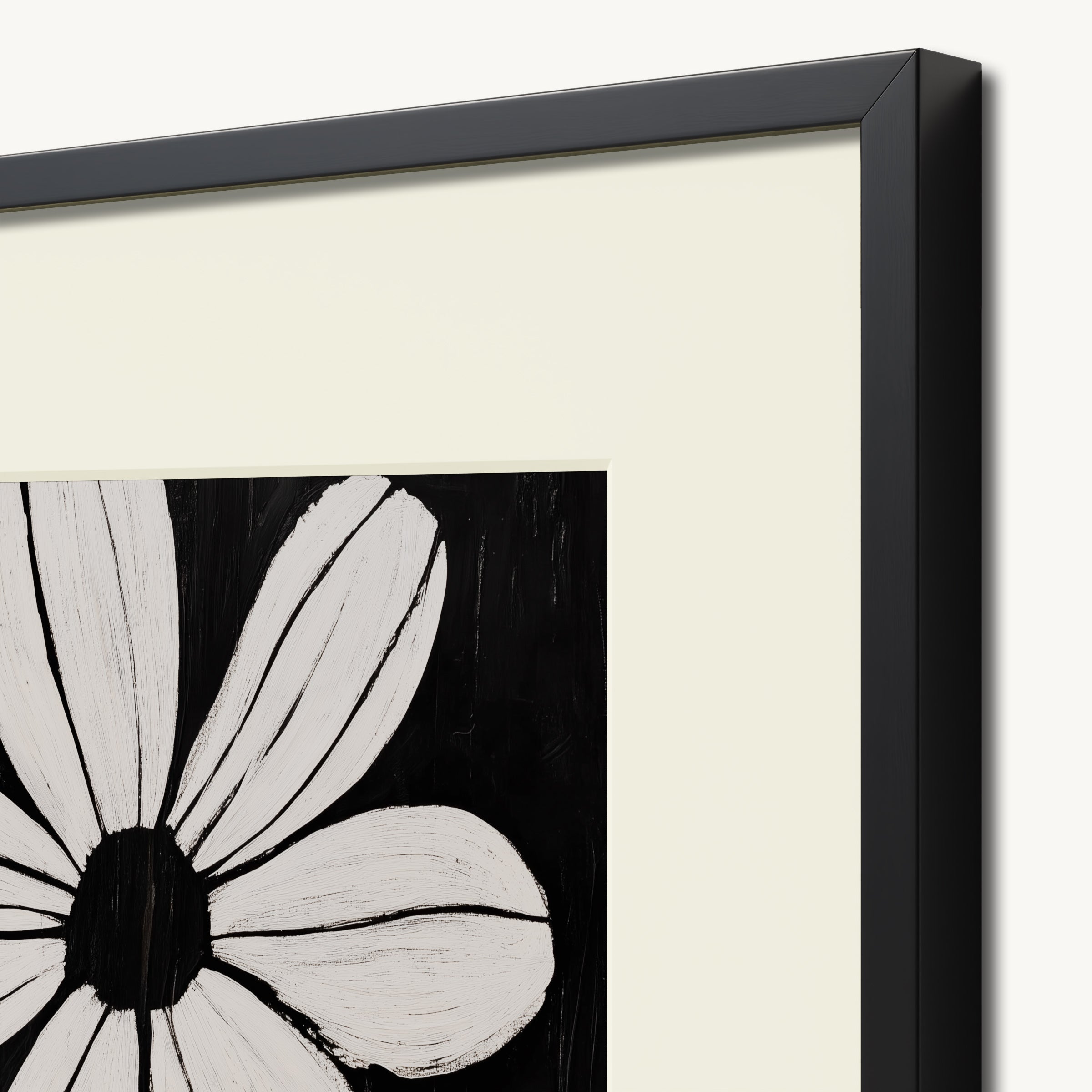 Stylized White Flower WALL ART