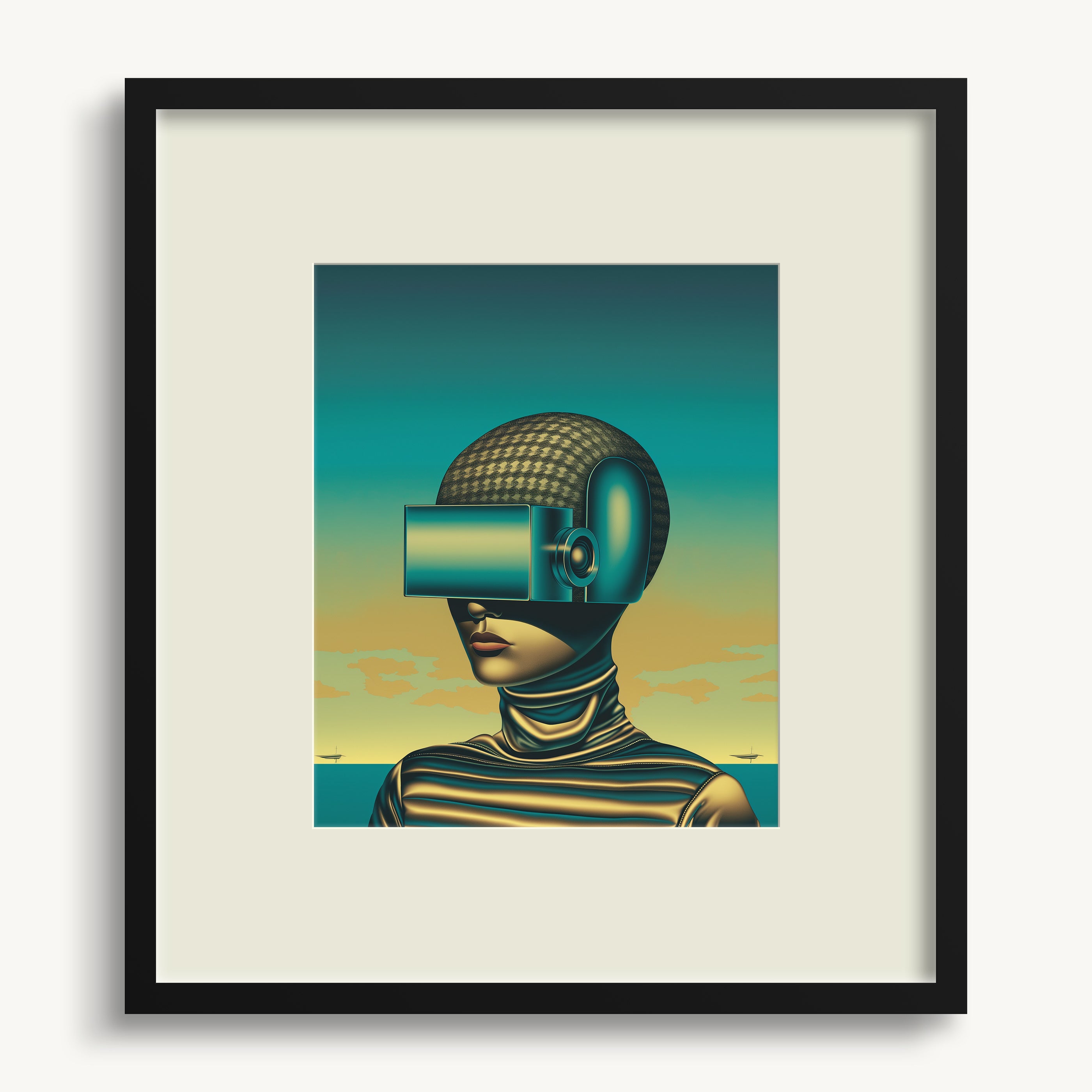 Futuristic Robot in Blue WALL ART