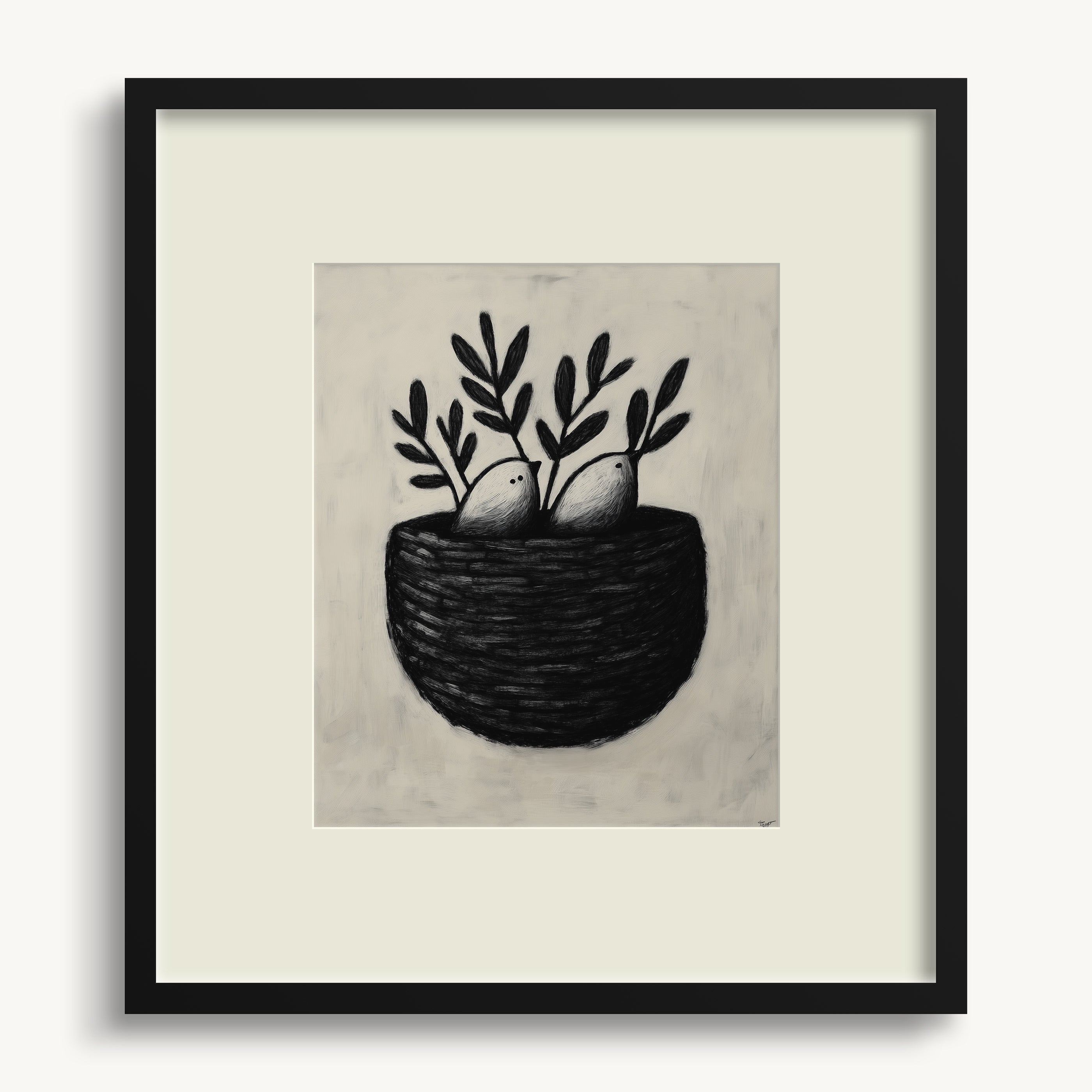 Basket with Plants WALL ART