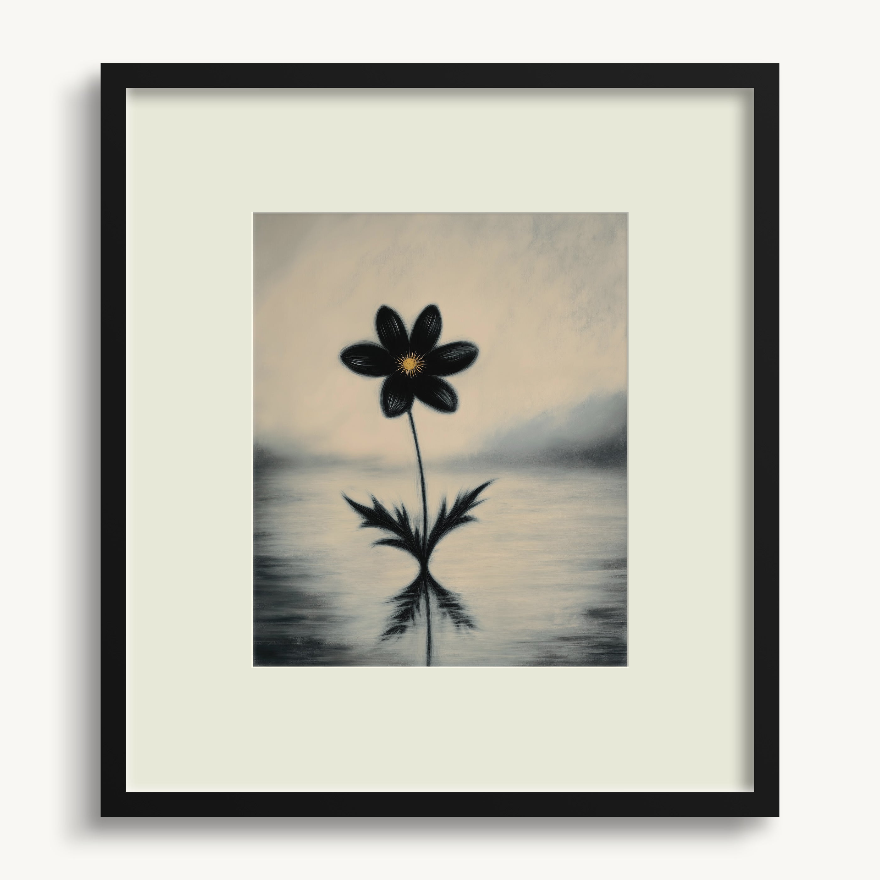 Single Black Flower WALL ART