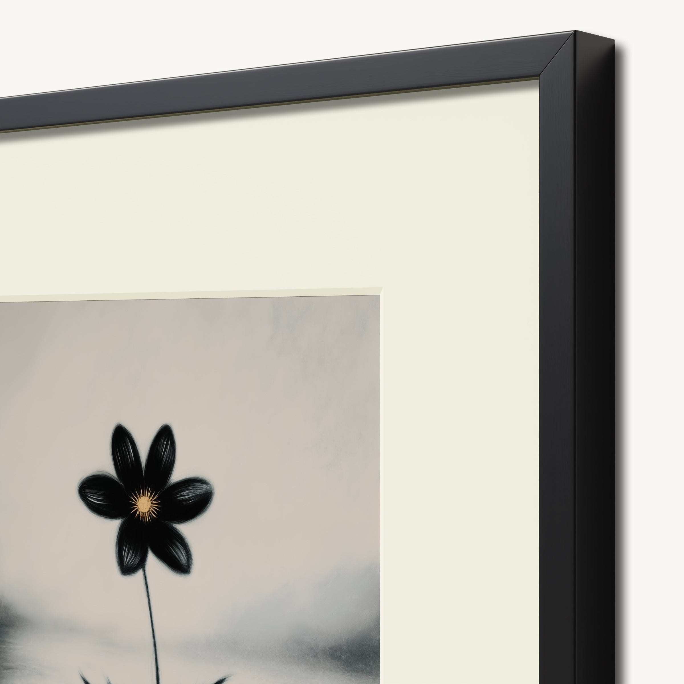 Single Black Flower WALL ART