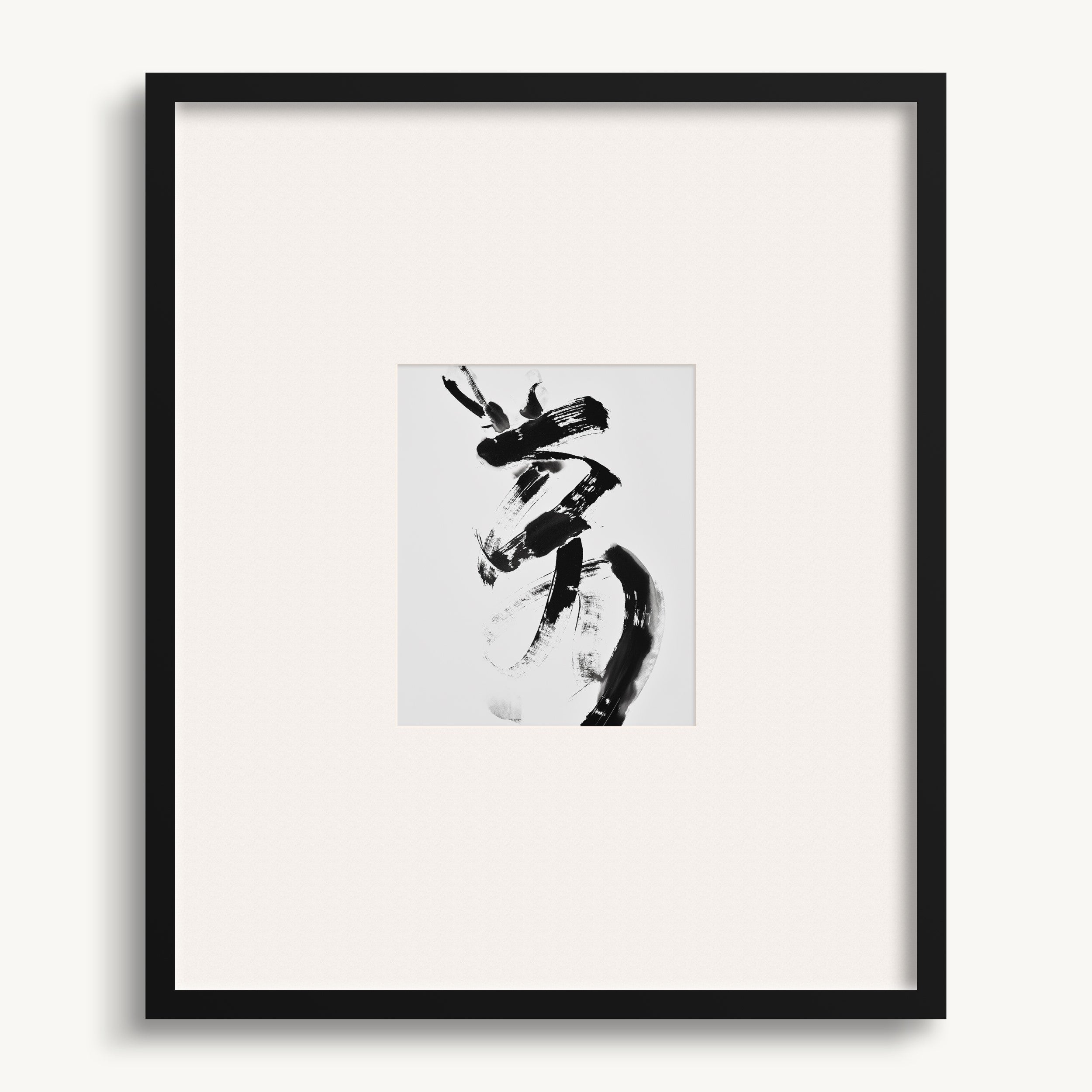 Black and White Brushstrokes WALL ART