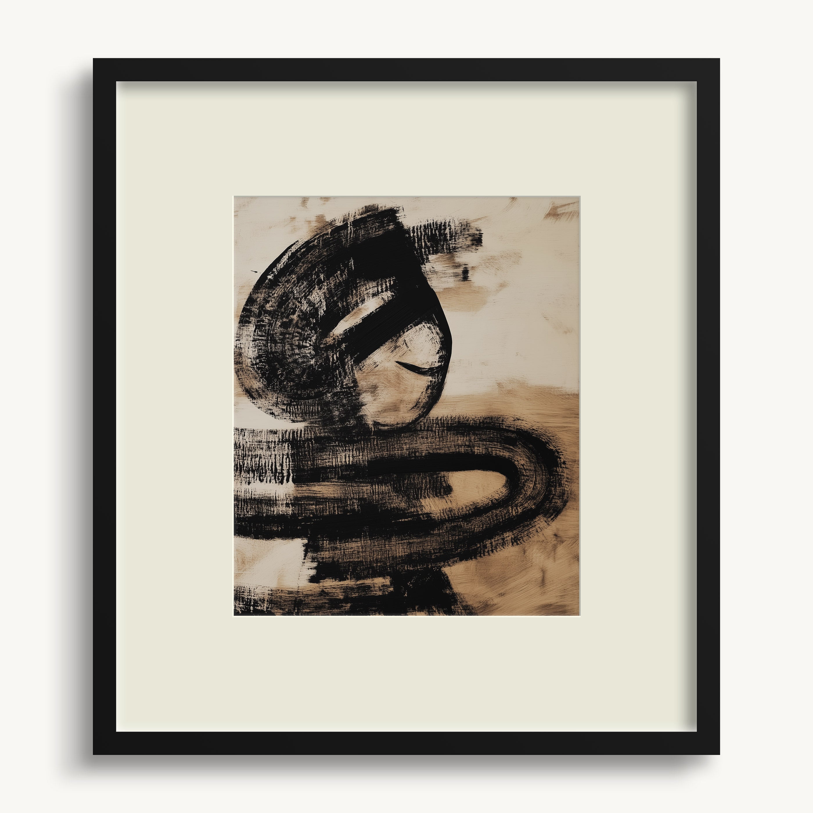 Abstract Black Brushstrokes WALL ART