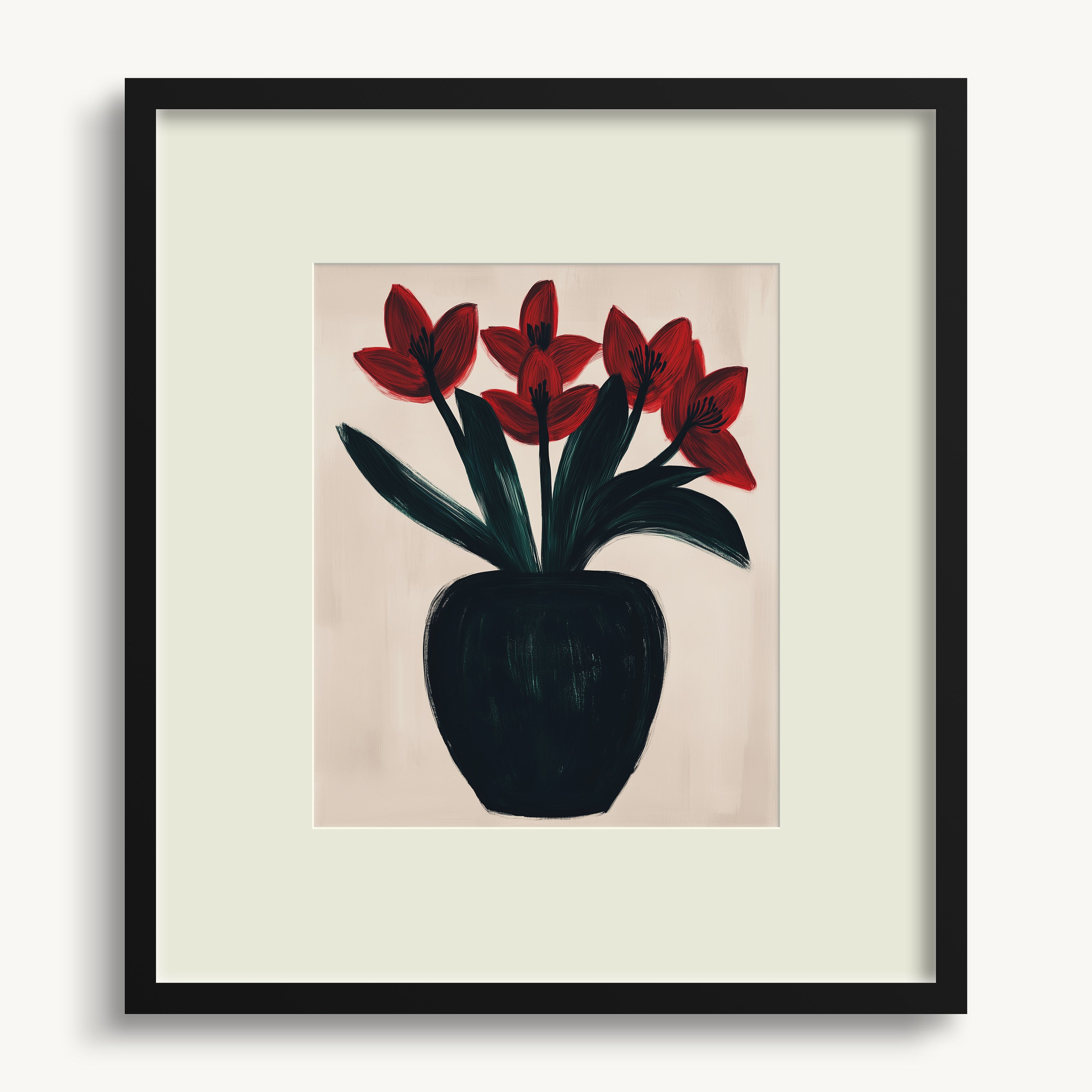 Vase with Red Flowers WALL ART