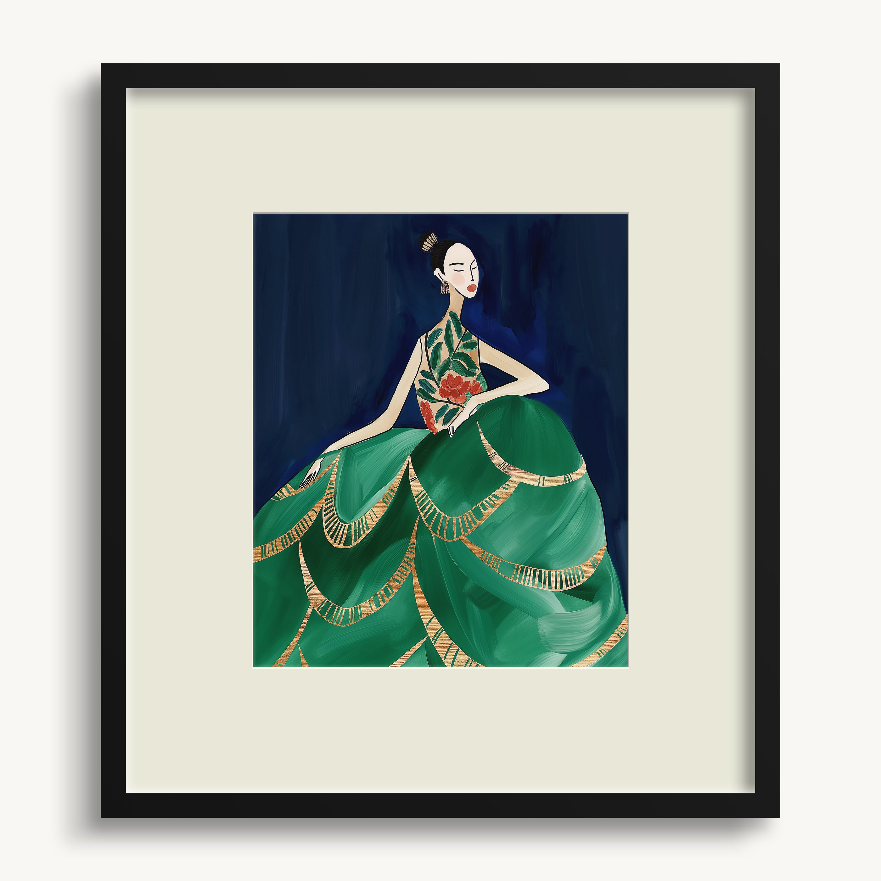 Lady in Green Dress WALL ART