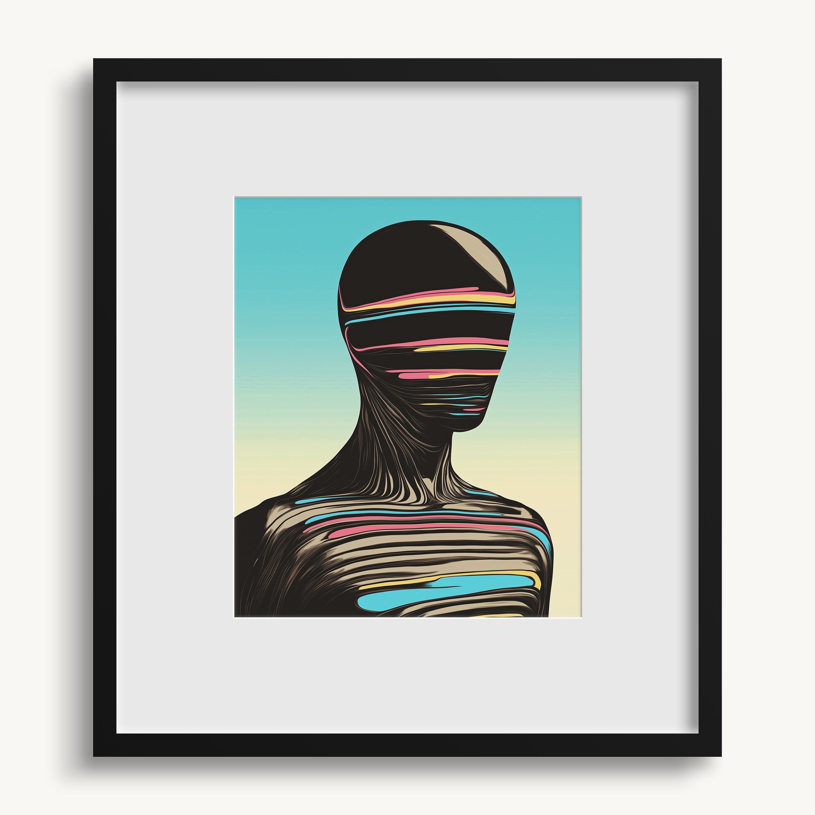 Striped Face & Sky WALL ART