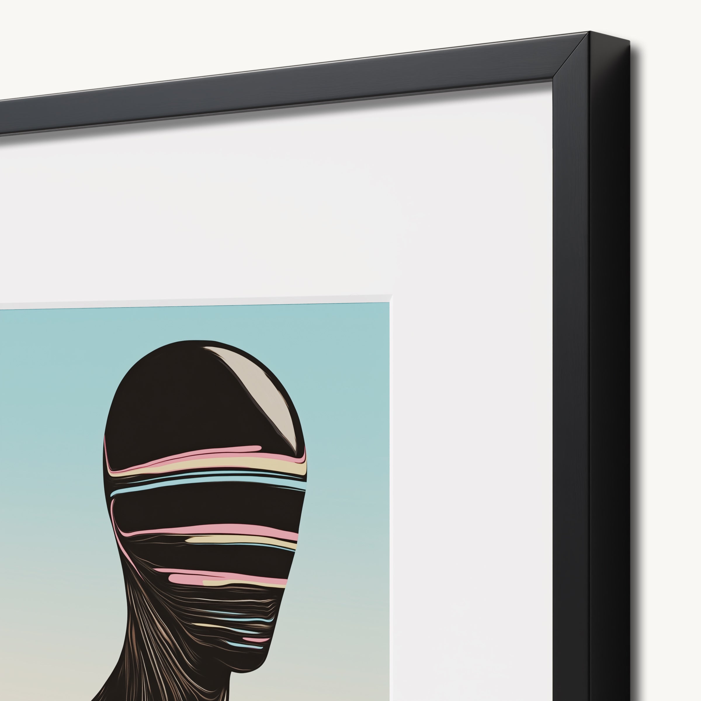 Striped Face & Sky WALL ART