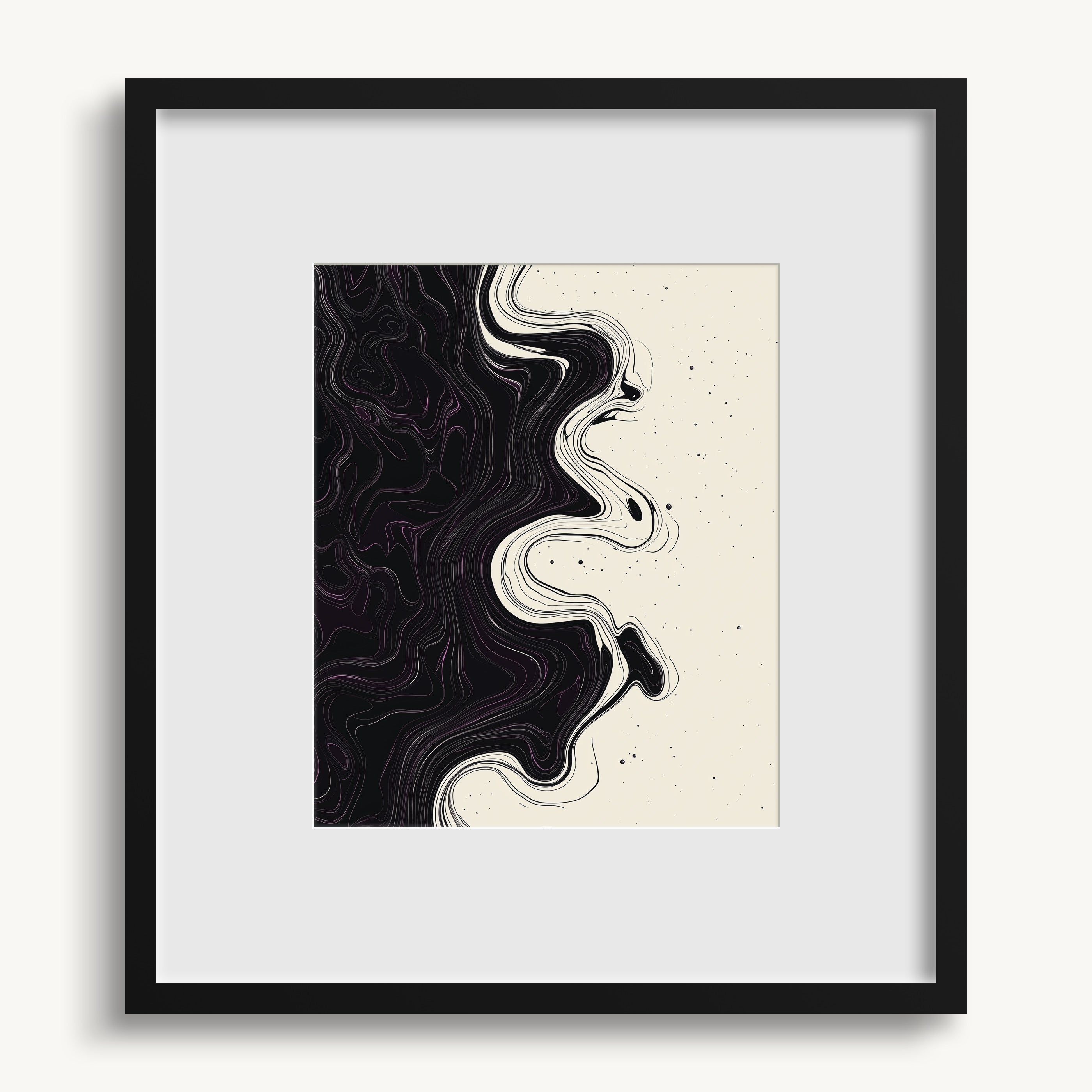 Wavy Pattern on Black & White WALL ART