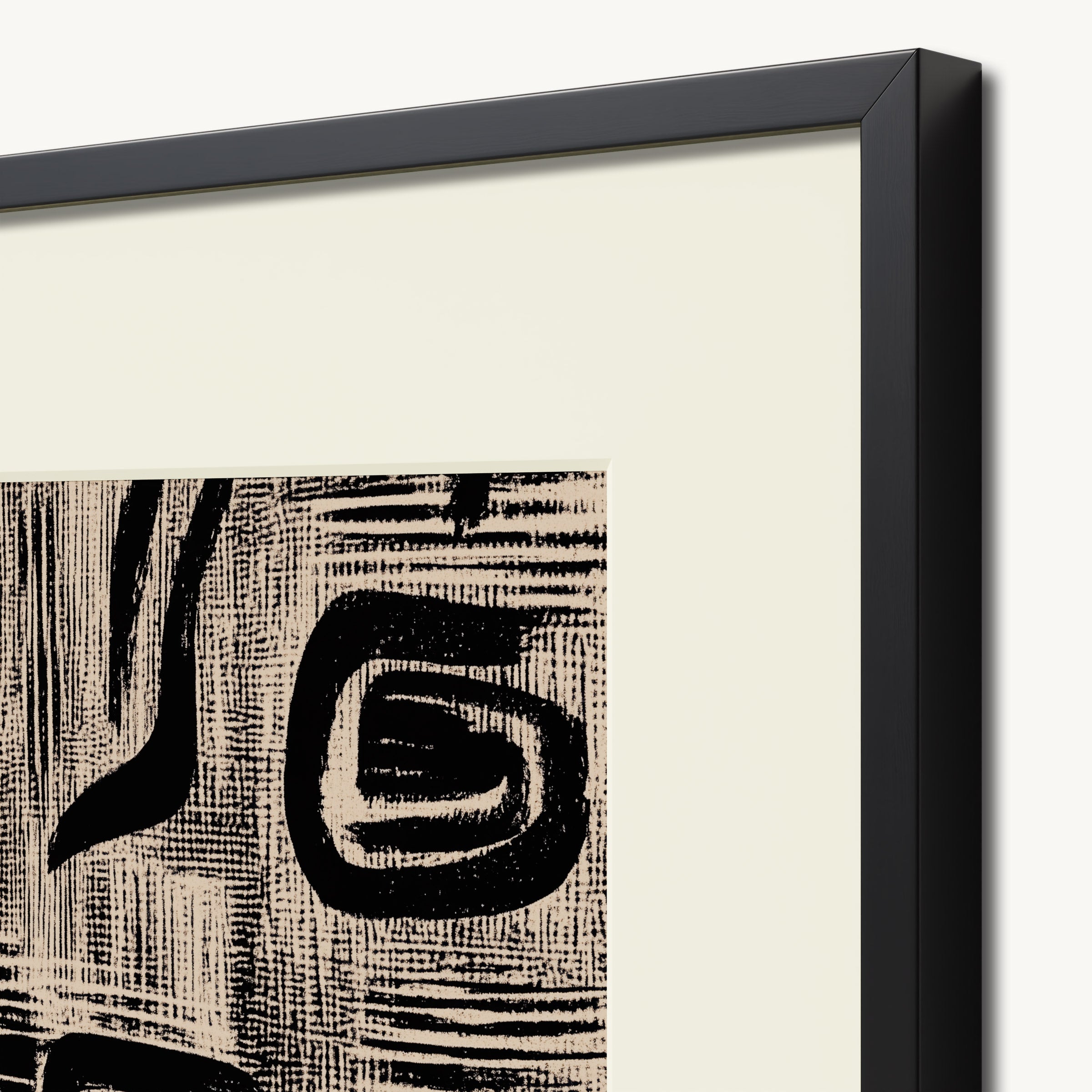 Black Rectangular & Curved Shapes WALL ART