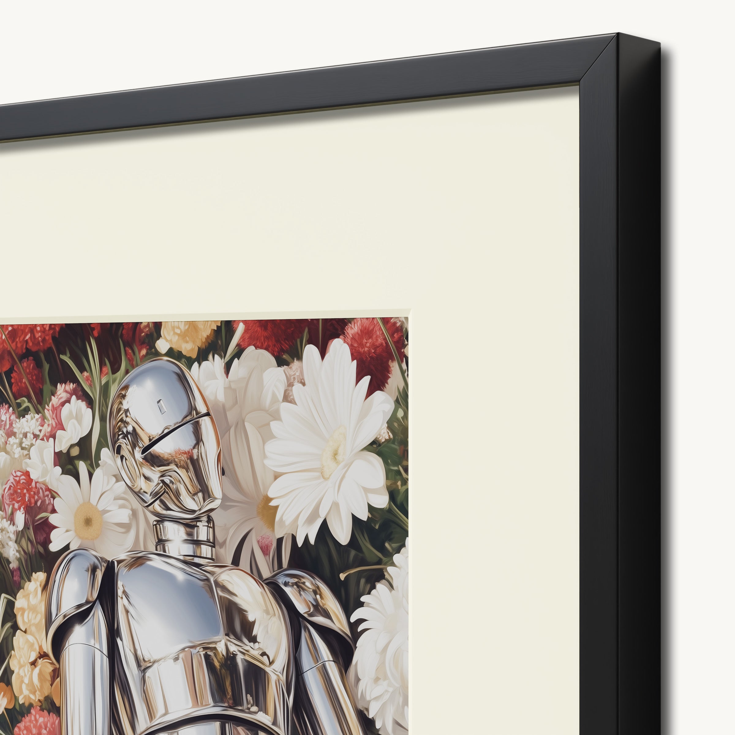 Robot with Colorful Flowers WALL ART