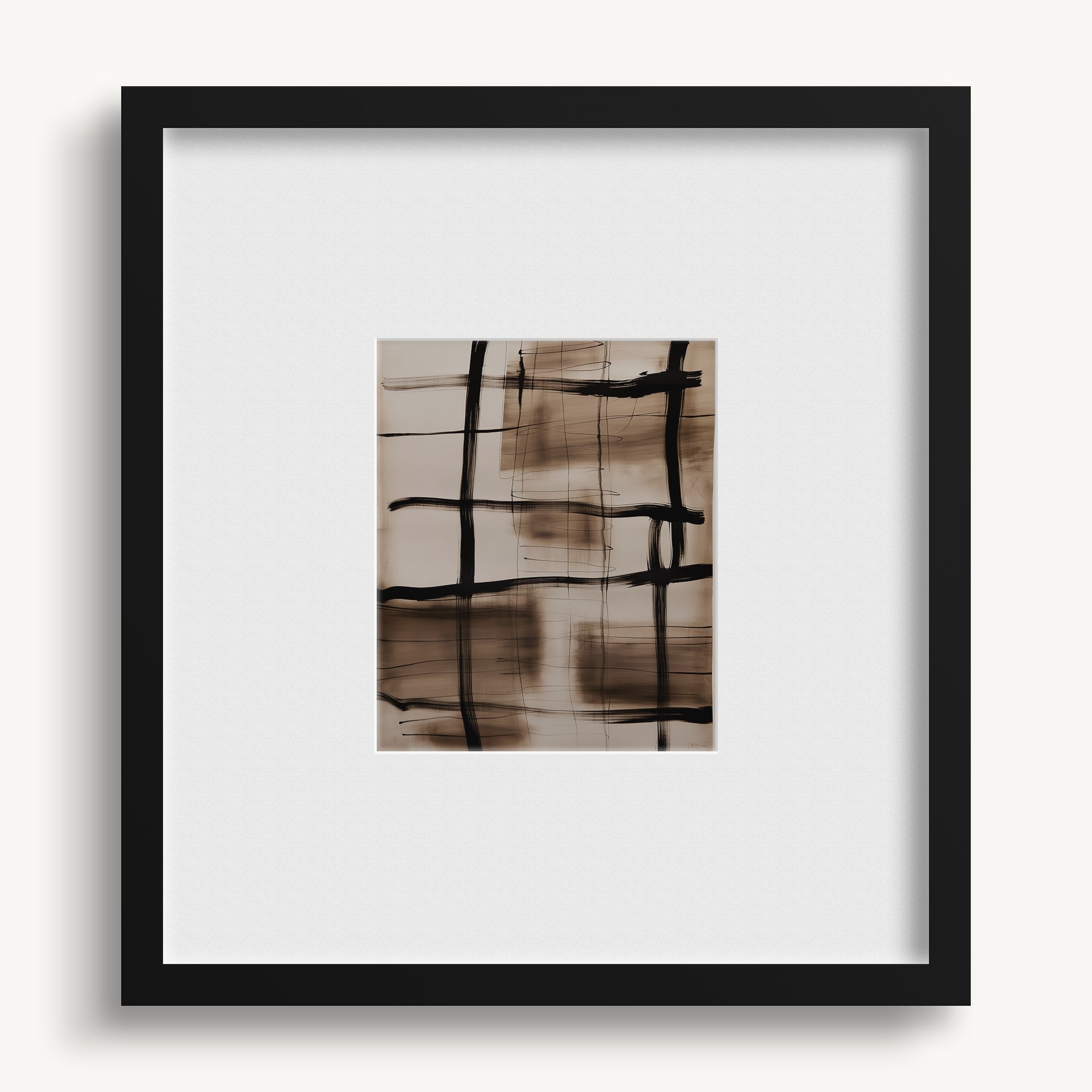 "BROWN LINES 3" WALL ART