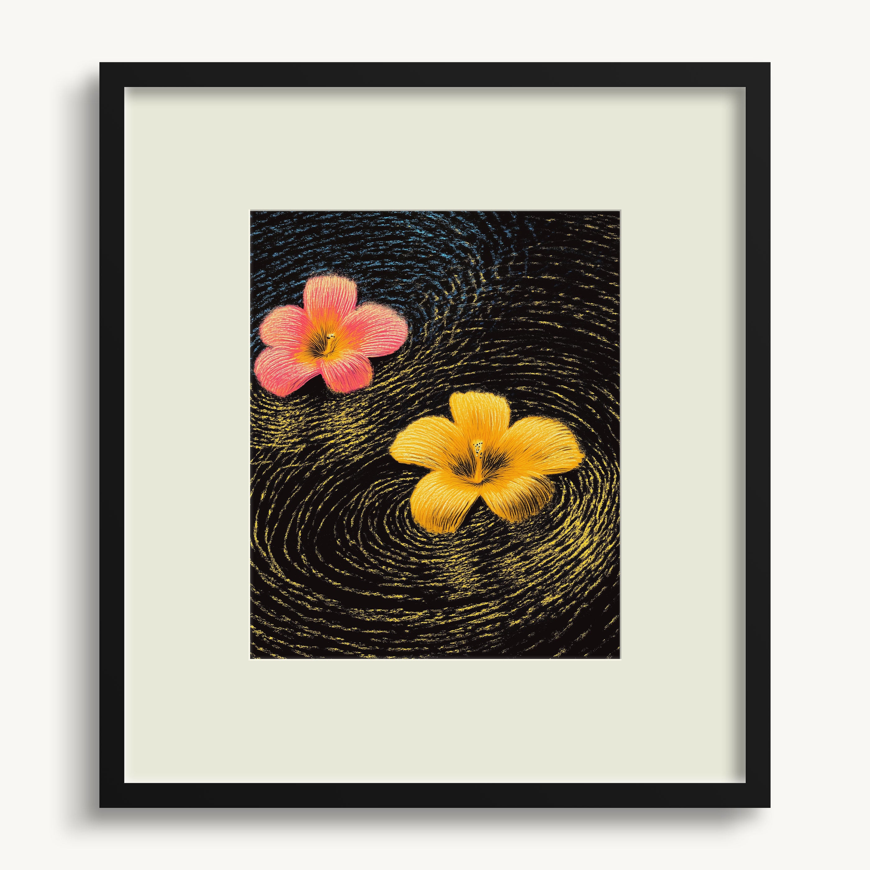 Flowers on Dark Background WALL ART