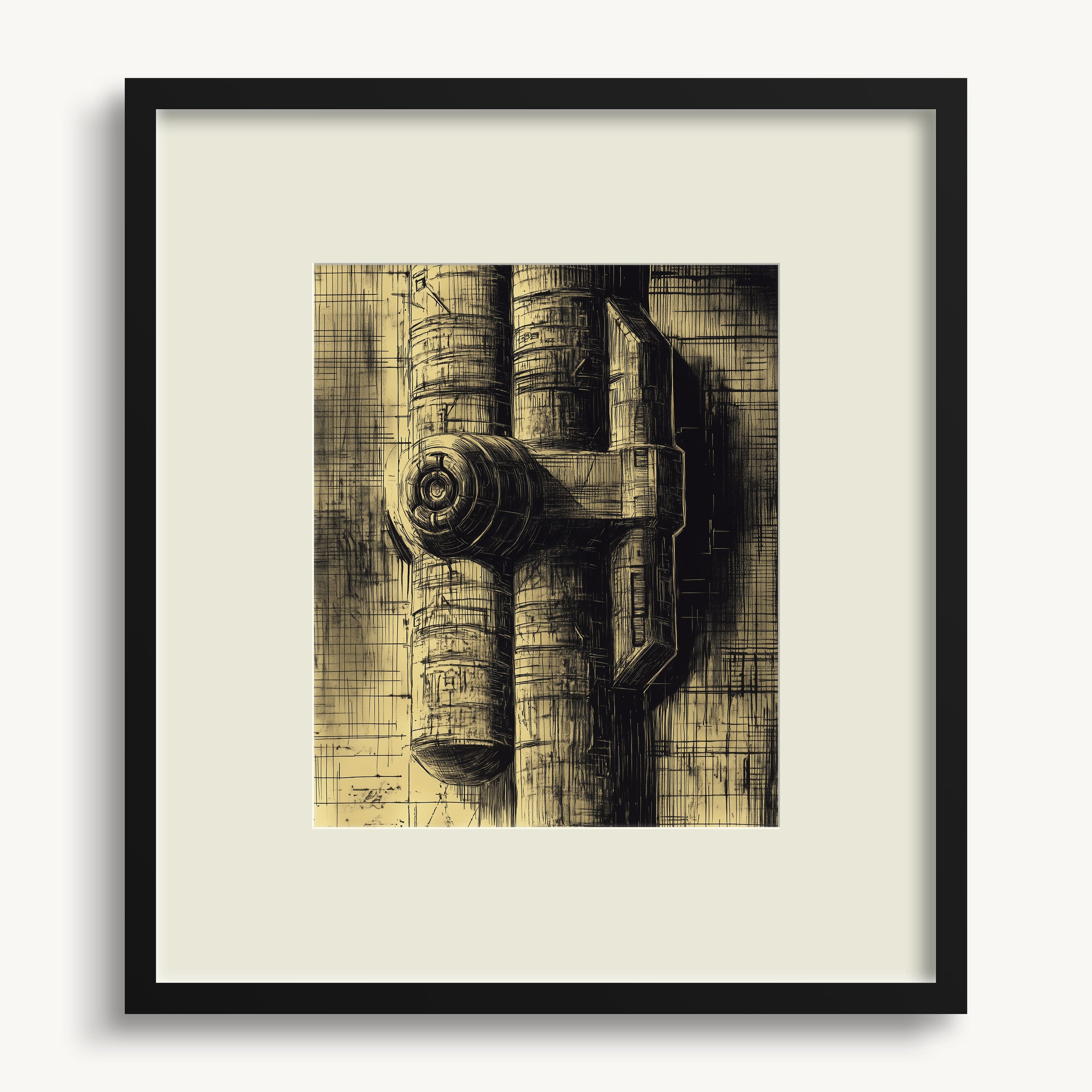 Detailed Mechanical Structure WALL ART