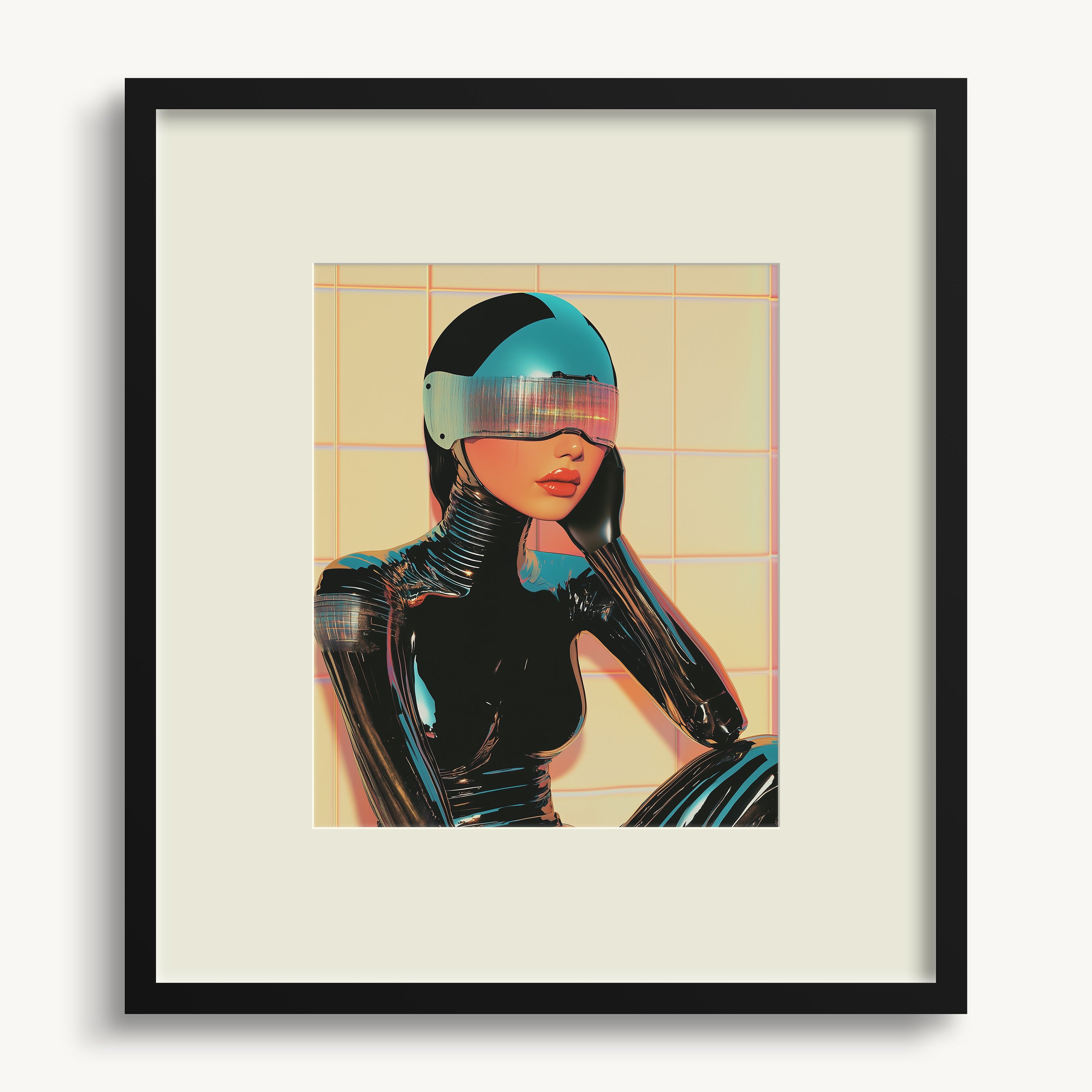 Stylized Figure with Futuristic Headpiece WALL ART