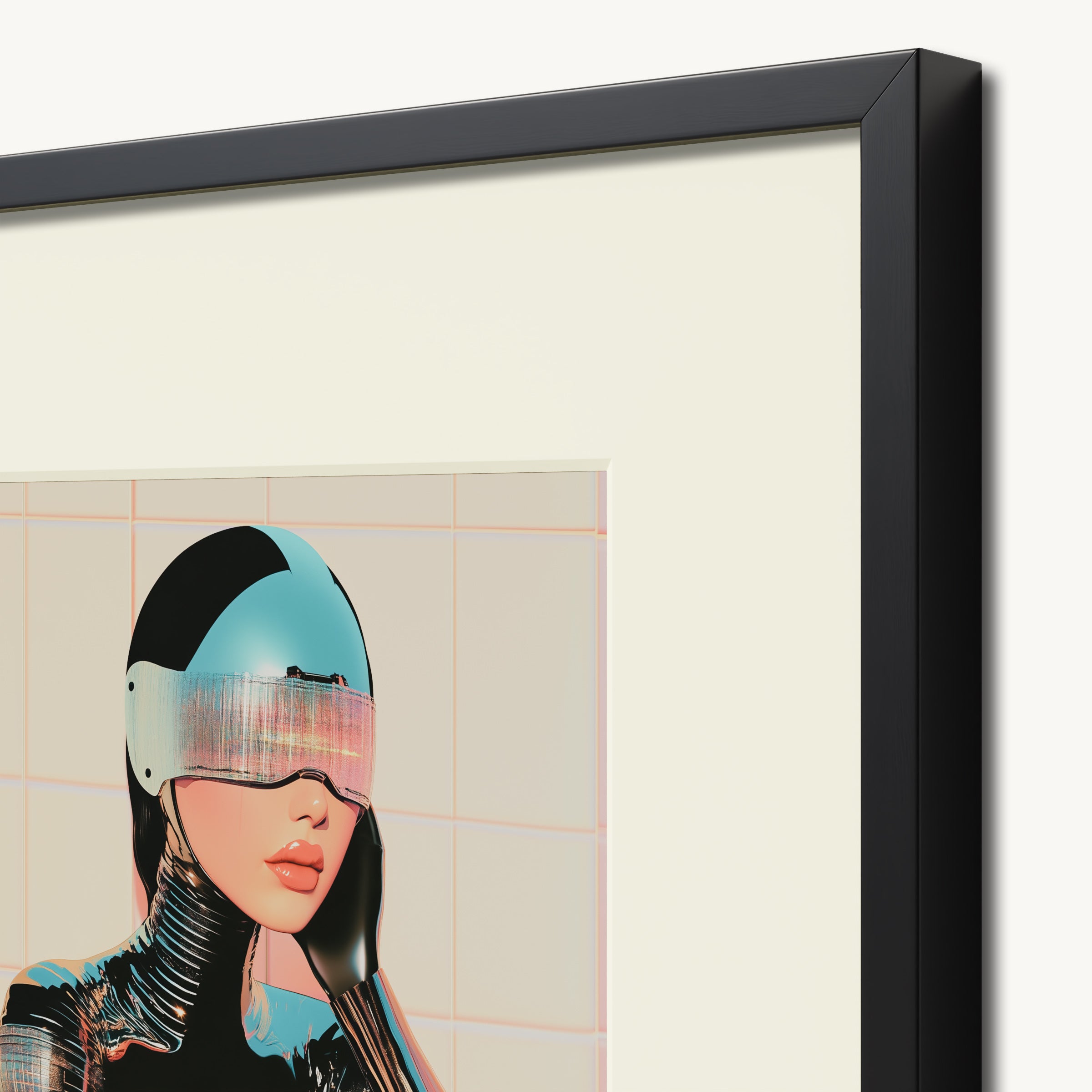 Stylized Figure with Futuristic Headpiece WALL ART