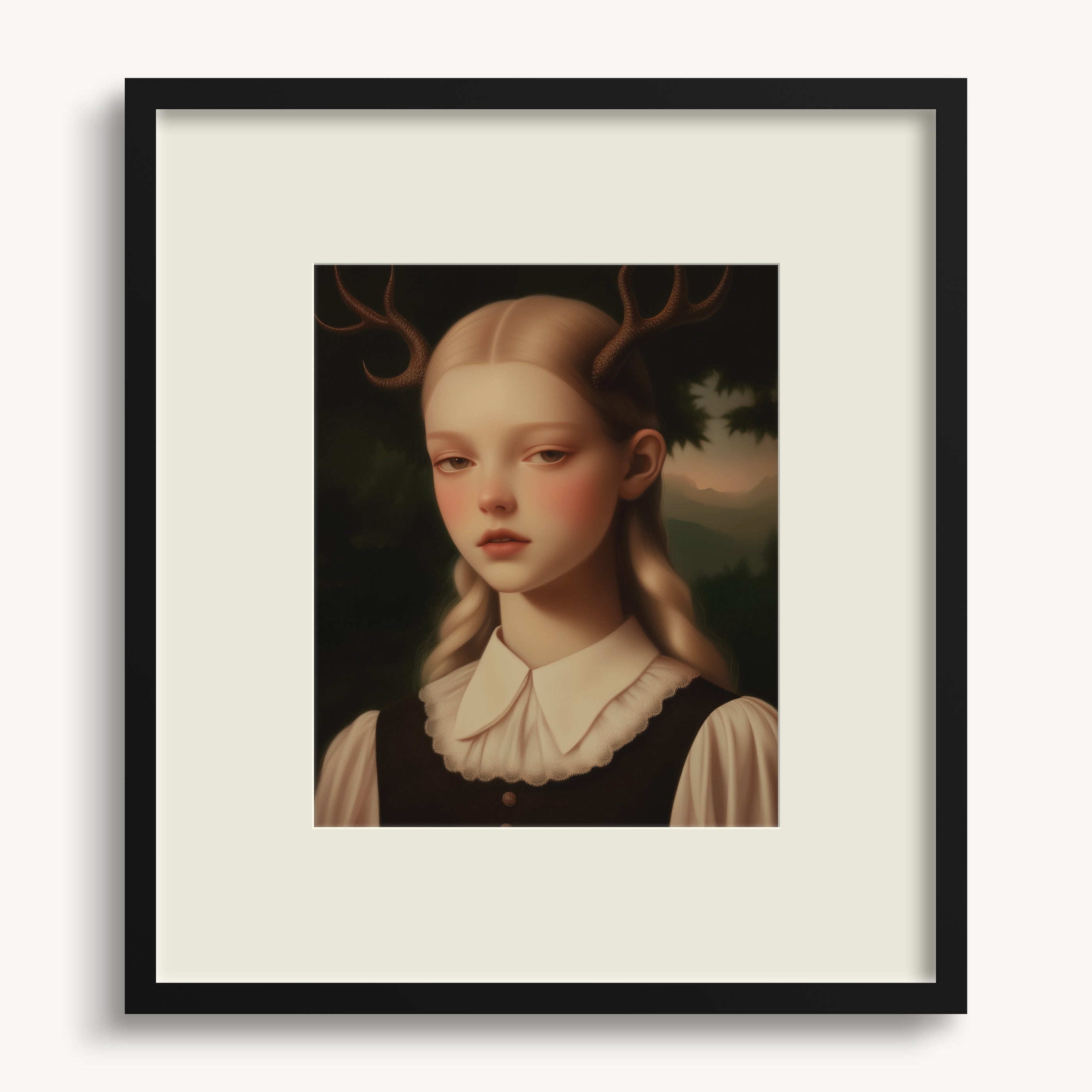 Girl with Antlers WALL ART