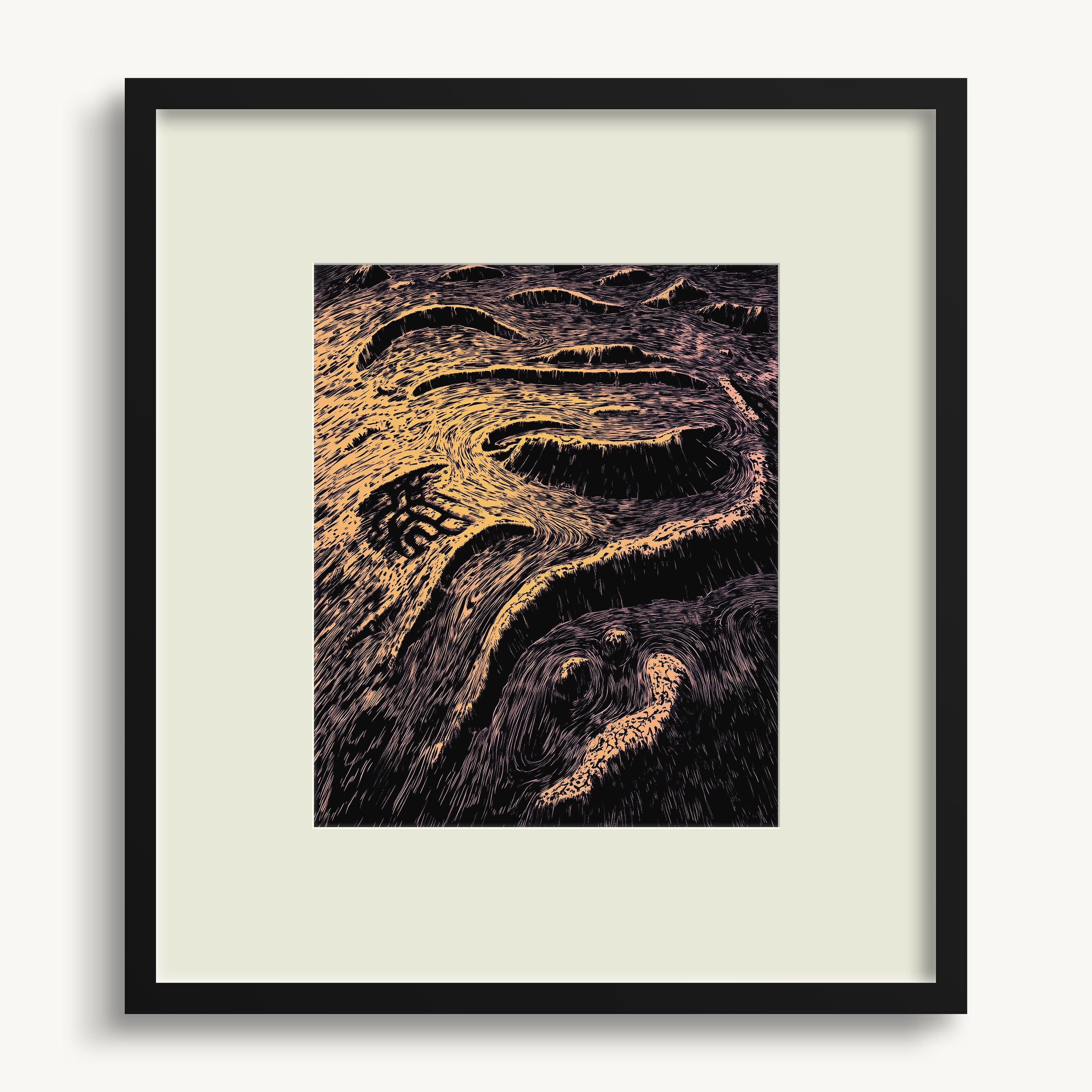 Swirling Golden Texture WALL ART