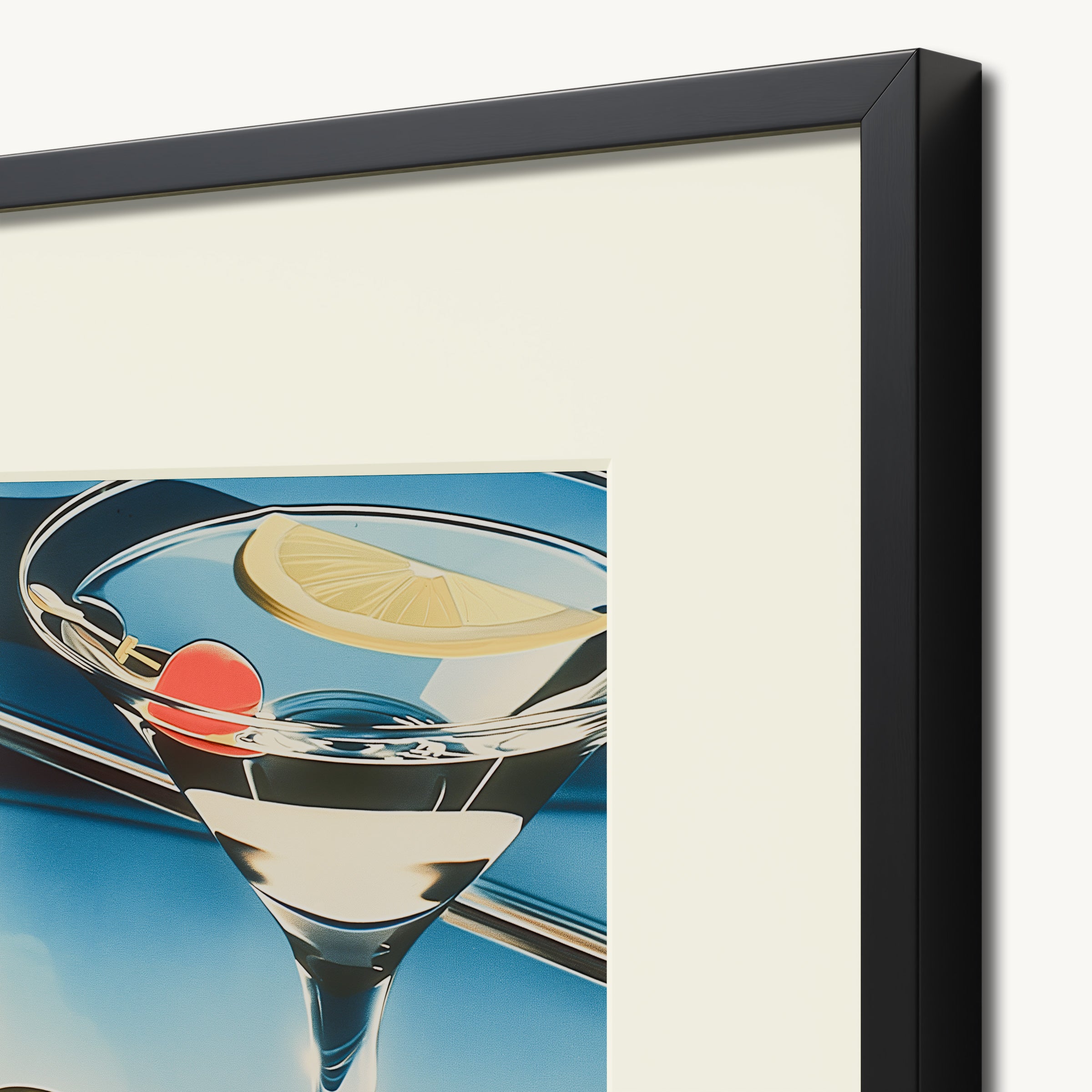 Cocktail Glass with Lemon and Cherry WALL ART