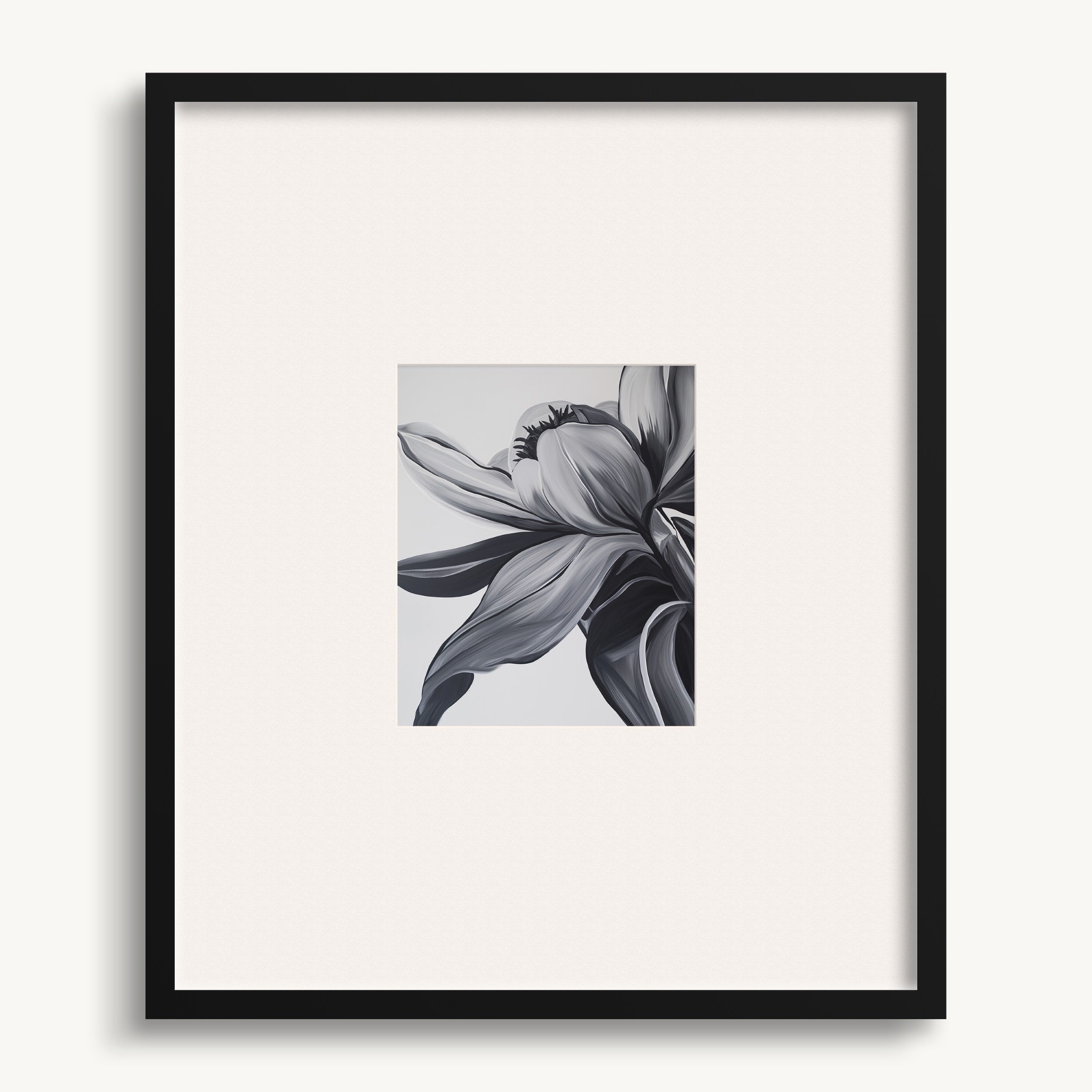 Grayscale Flower Close-Up WALL ART