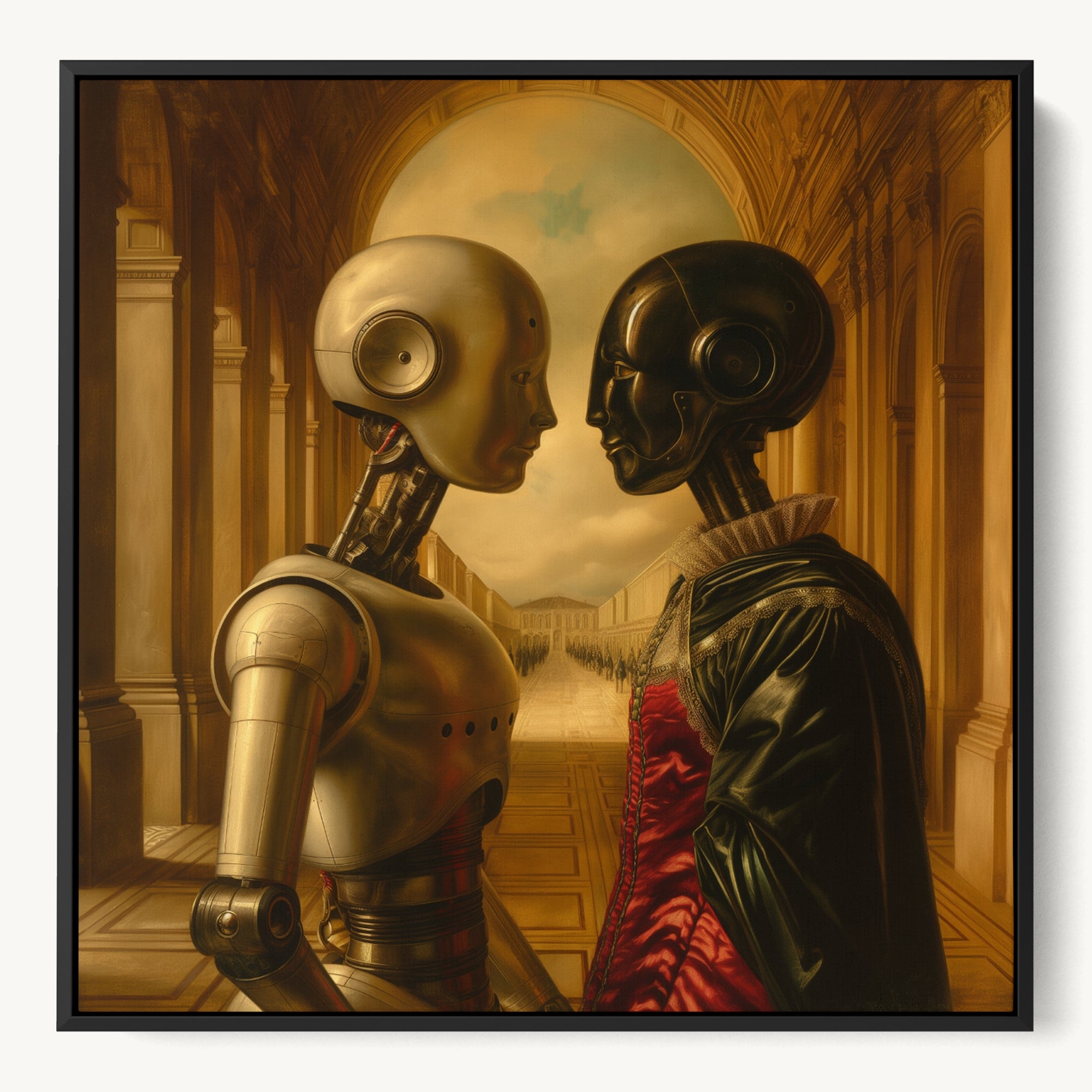 "TWO ROBOTS" WALL ART 1x1