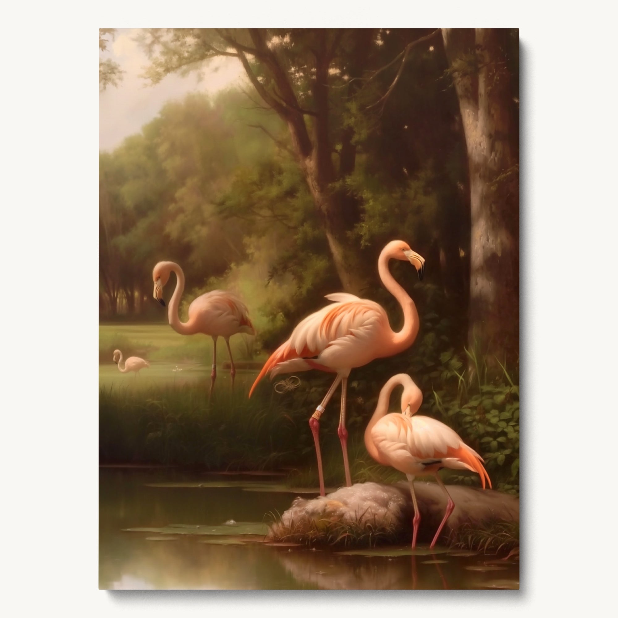 "FLAMINGOS" WALL ART 3x4