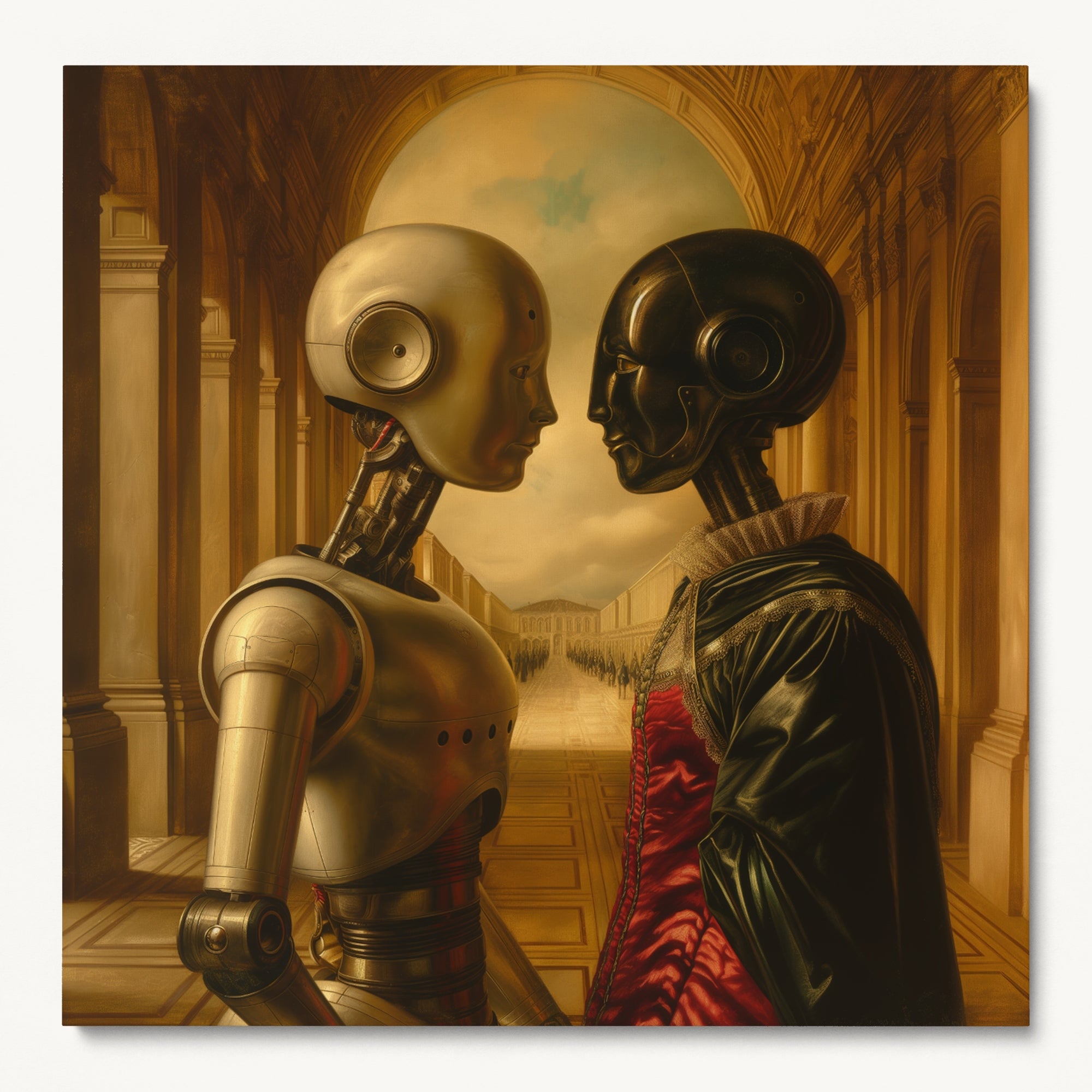 "TWO ROBOTS" WALL ART 1x1