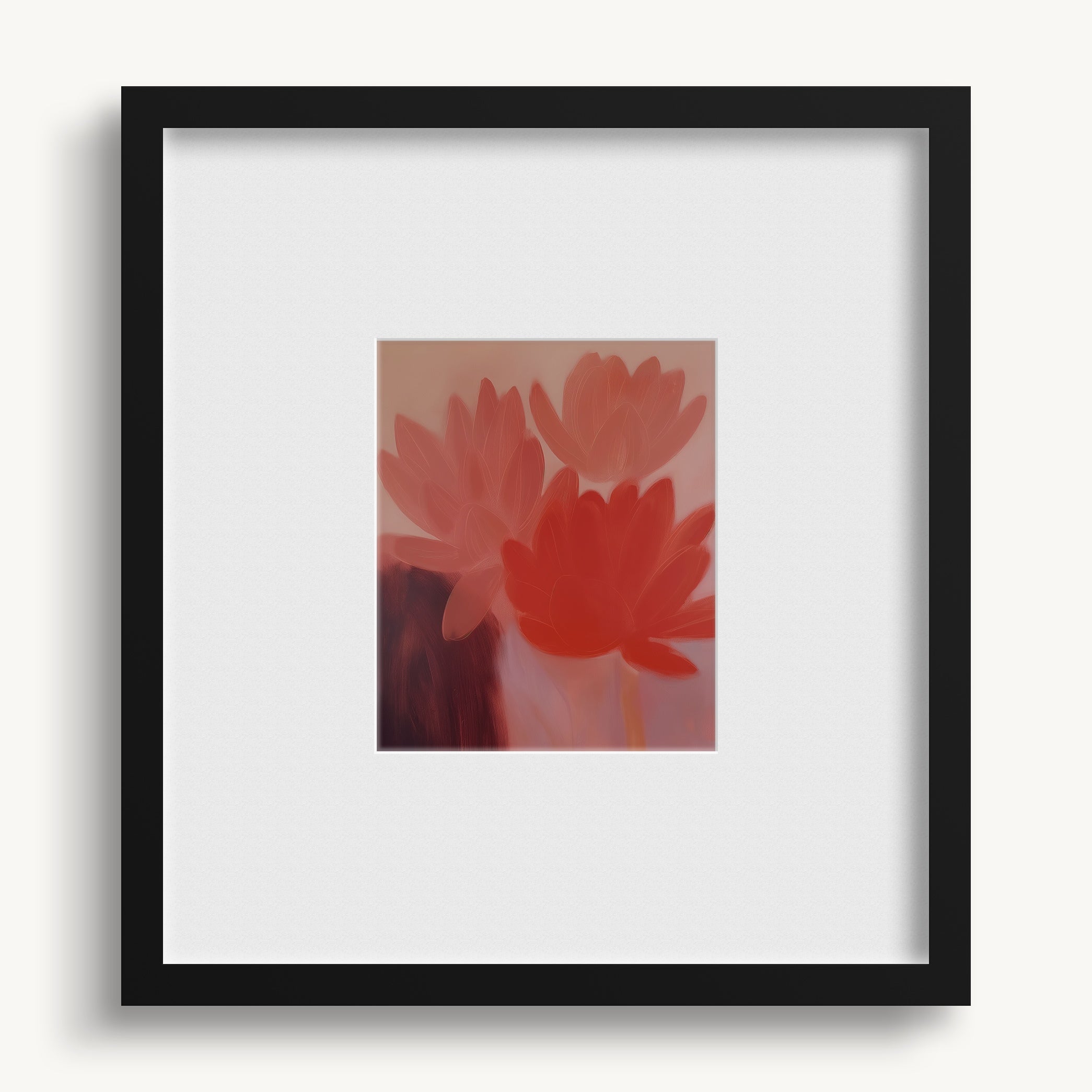 "RED FLOWERS" WALL ART