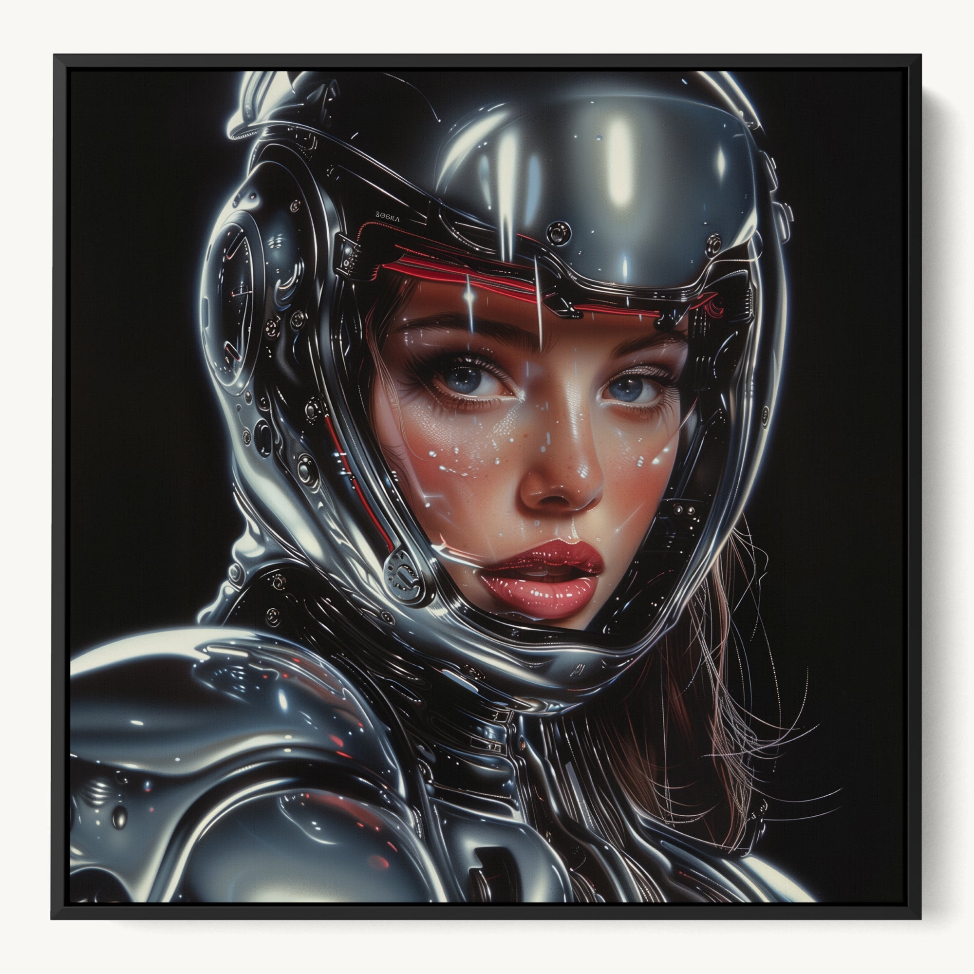 "WOMAN IN HELMET" WALL ART 1x1